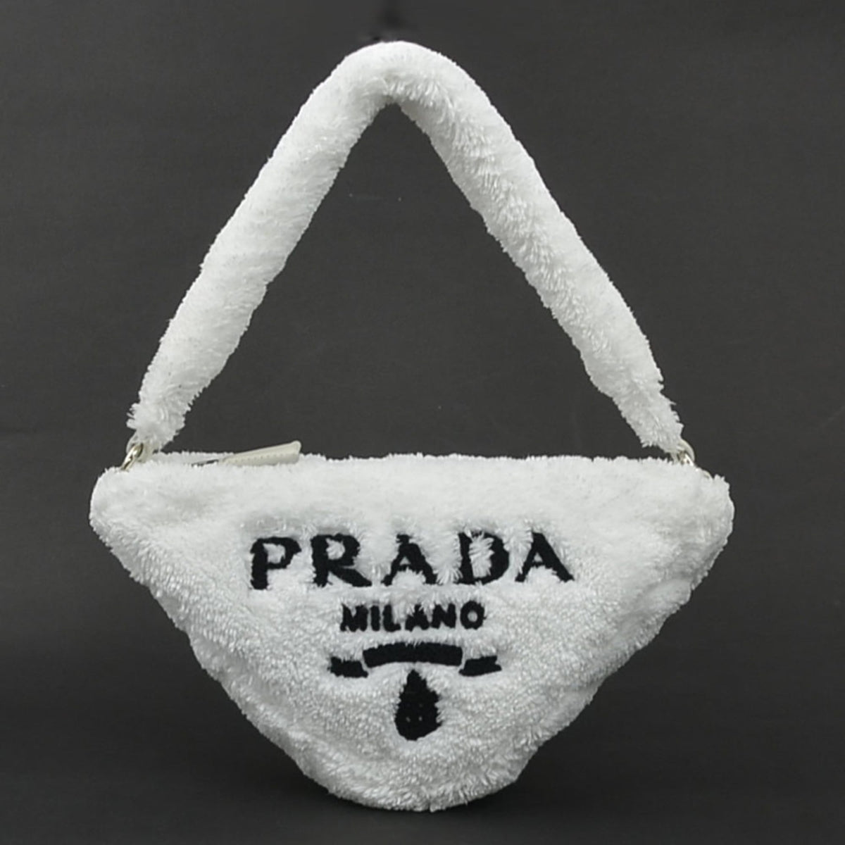 Prada White Pile Fabric Handbag (Pre-Owned)