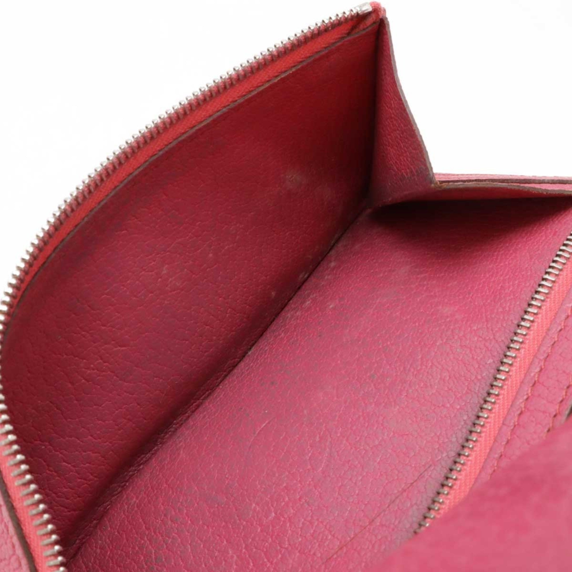 Hermes Pink Leather Long Wallet (Tri-Fold) (Pre-Owned)