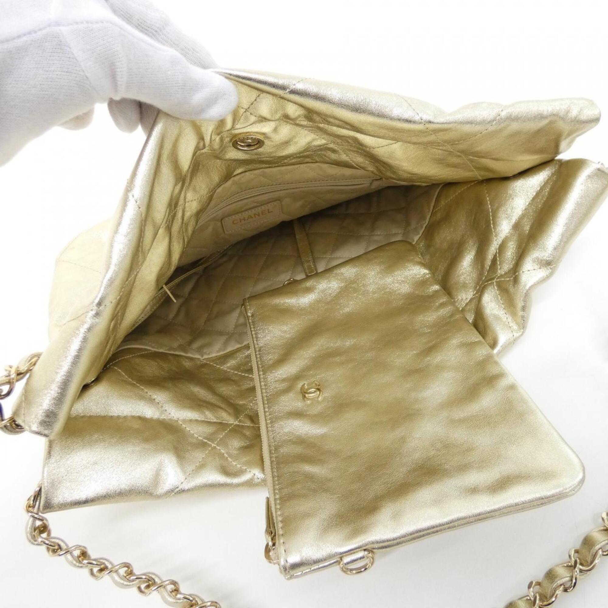 Chanel Gold Pouch Shoulder Bag (Pre-Owned)