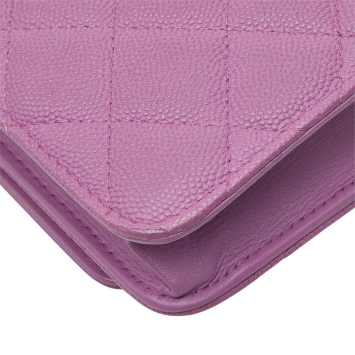 Chanel Purple Grained Calfskin Pochette Shoulder Bag (Pre-Owned)
