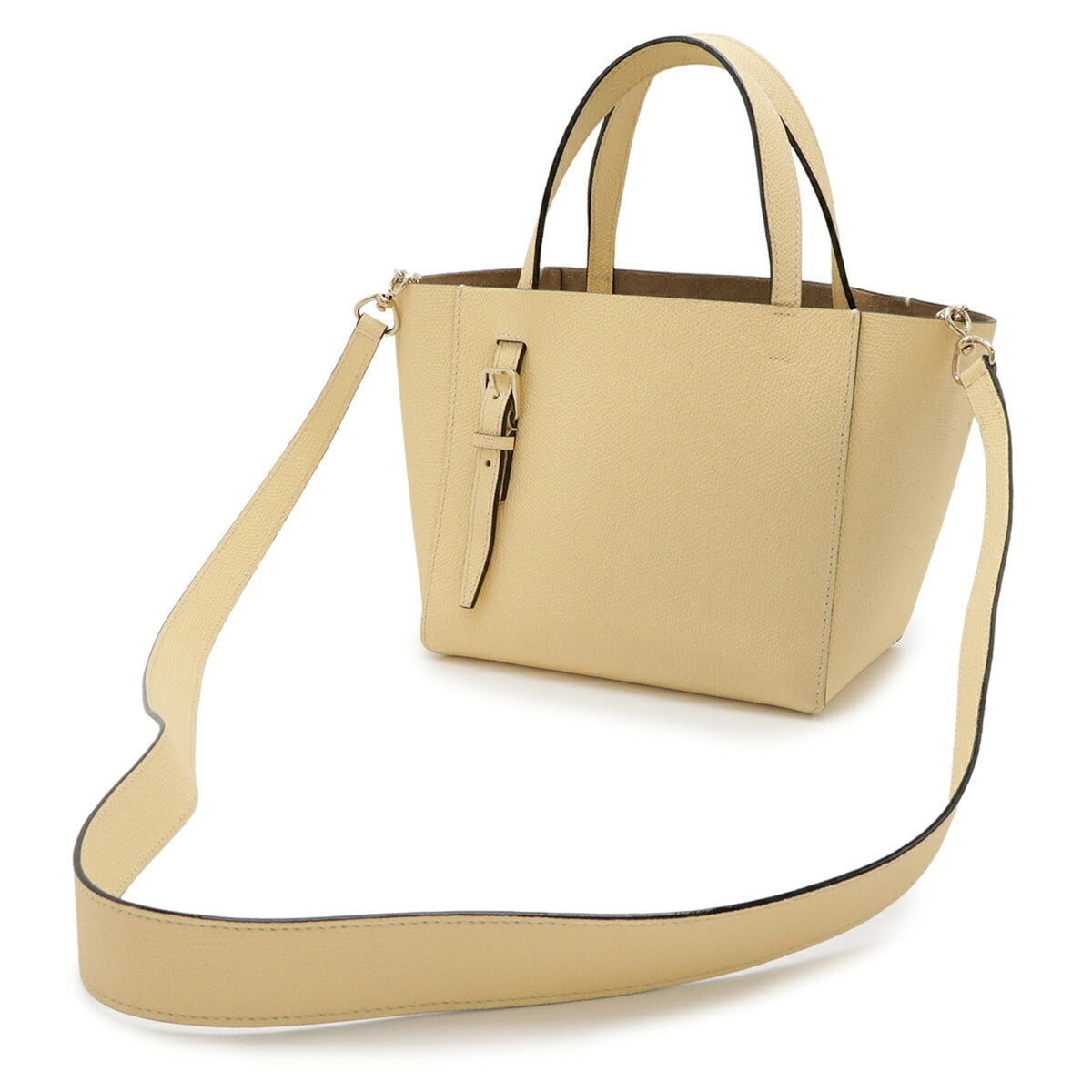 Valextra Cream Leather Pouch Shoulder Bag (Pre-Owned)