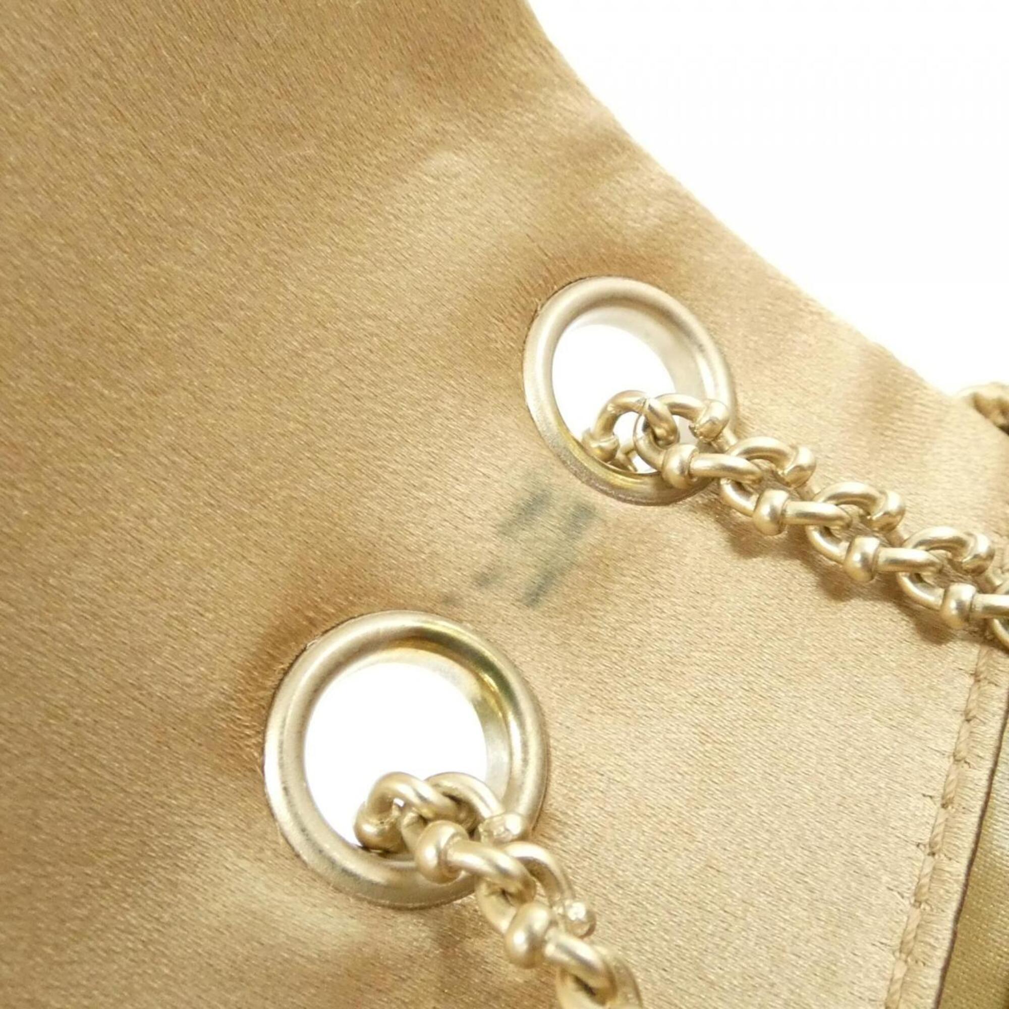 Chanel Gold Satin Shoulder Bag (Pre-Owned)