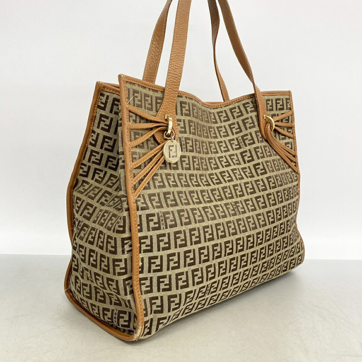 Fendi Brown Nylon Canvas Tote Bag (Pre-Owned)