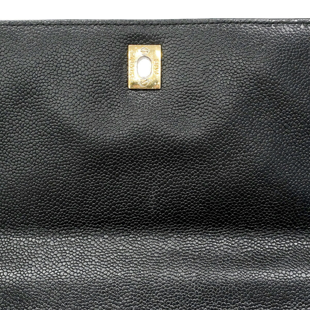 Chanel Black Grained Calfskin Handbag (Pre-Owned)