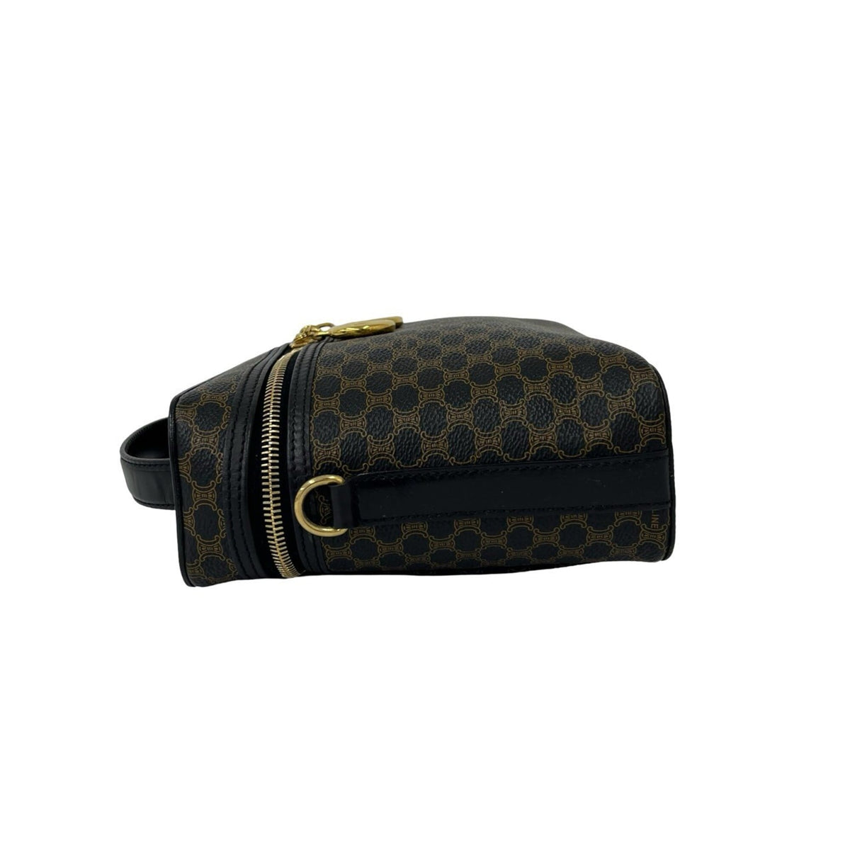 Celine Black Leather Pvc Handbag Shoulder Bag Vanity Bag (Pre-Owned)