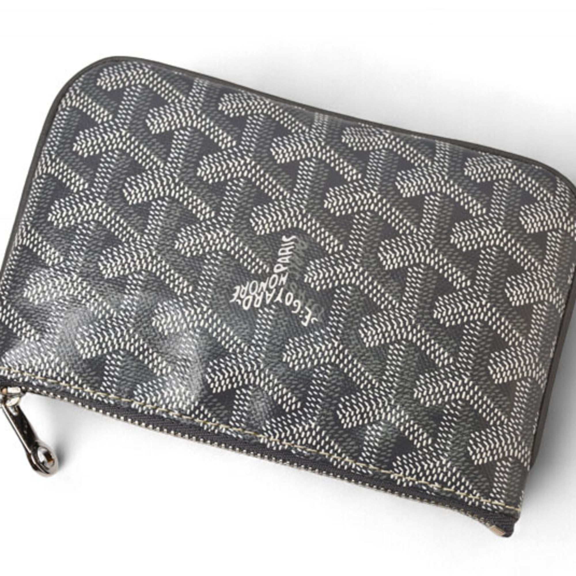 Goyard Gray Coated Canvas Leather Pouch (Pre-Owned)