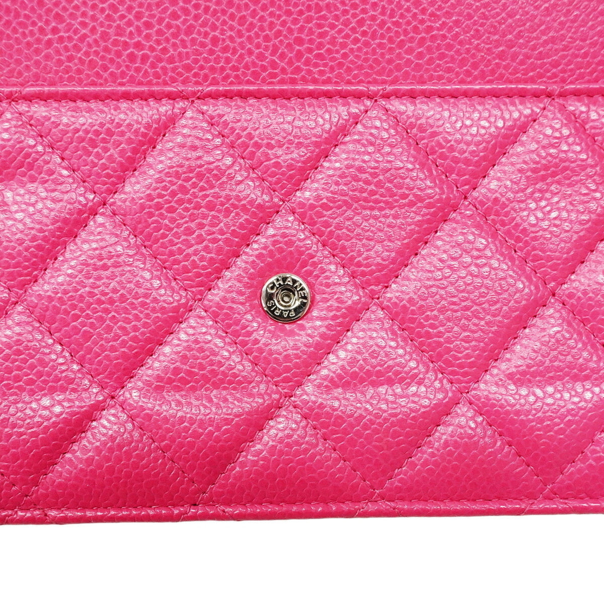 Chanel Pink Grained Calfskin Chain/Shoulder Wallet (Pre-Owned)