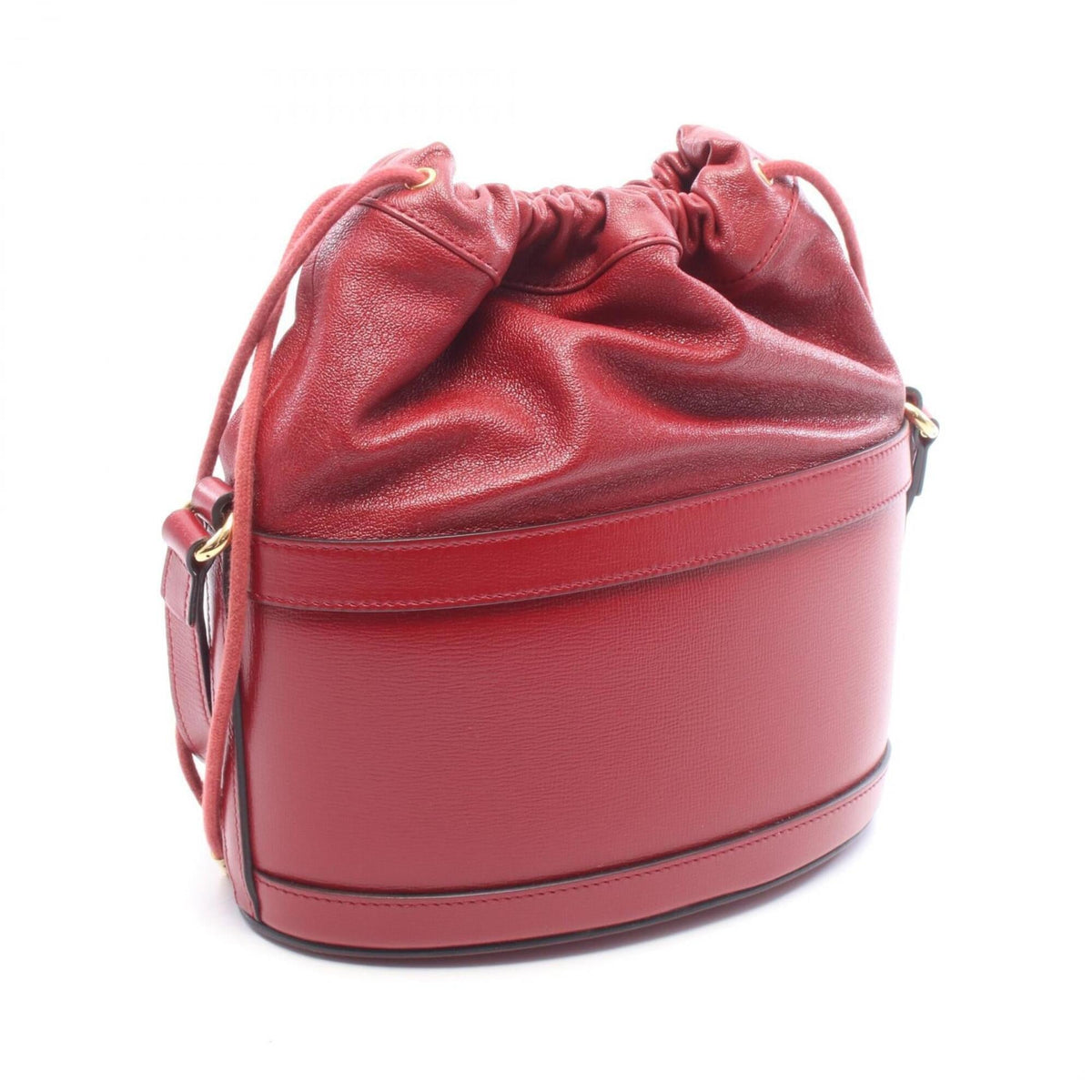 Gucci Red Color Leather Handbag Shoulder Bag (Pre-Owned)