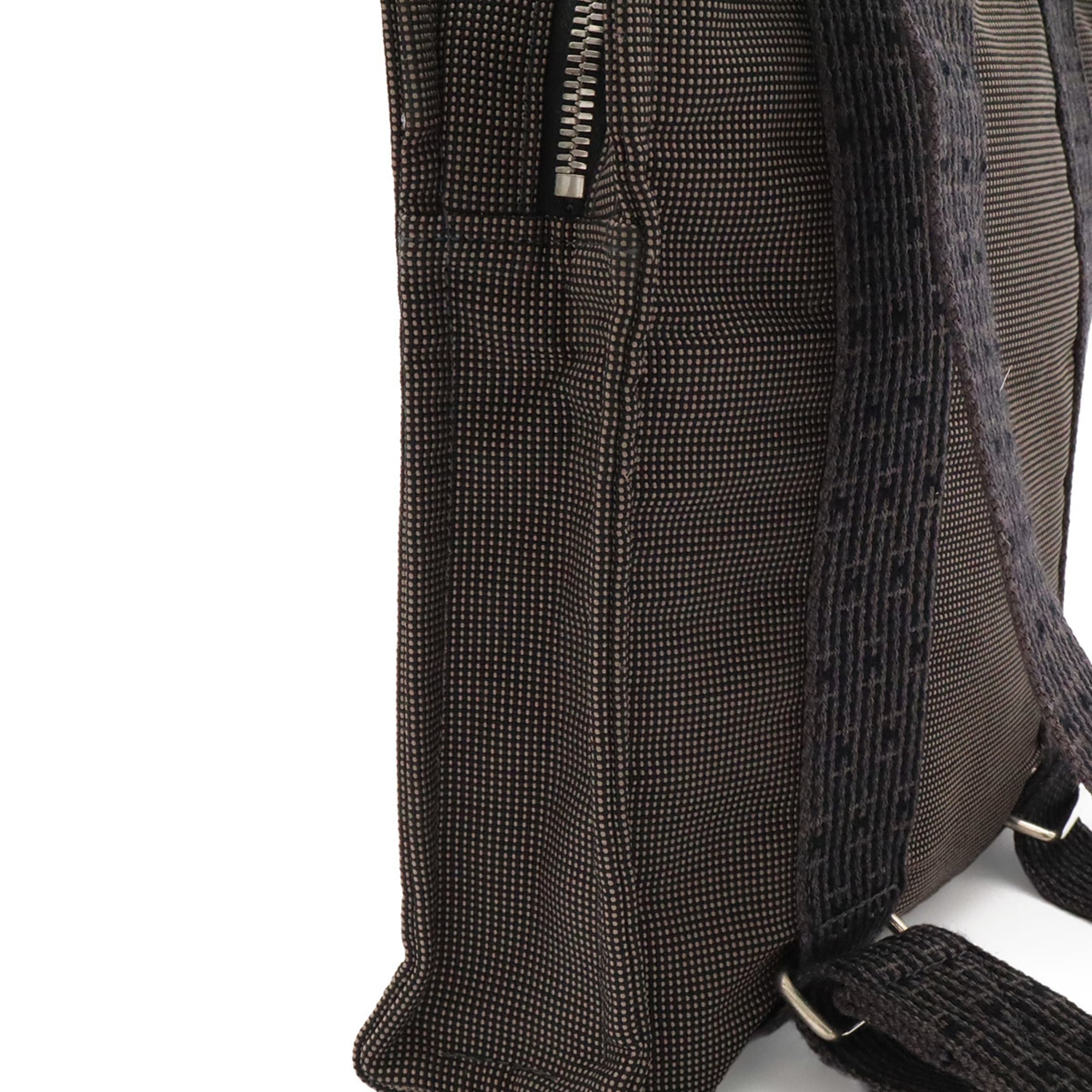 Hermes Gray Canvas Backpack Shoulder Bag (Pre-Owned)