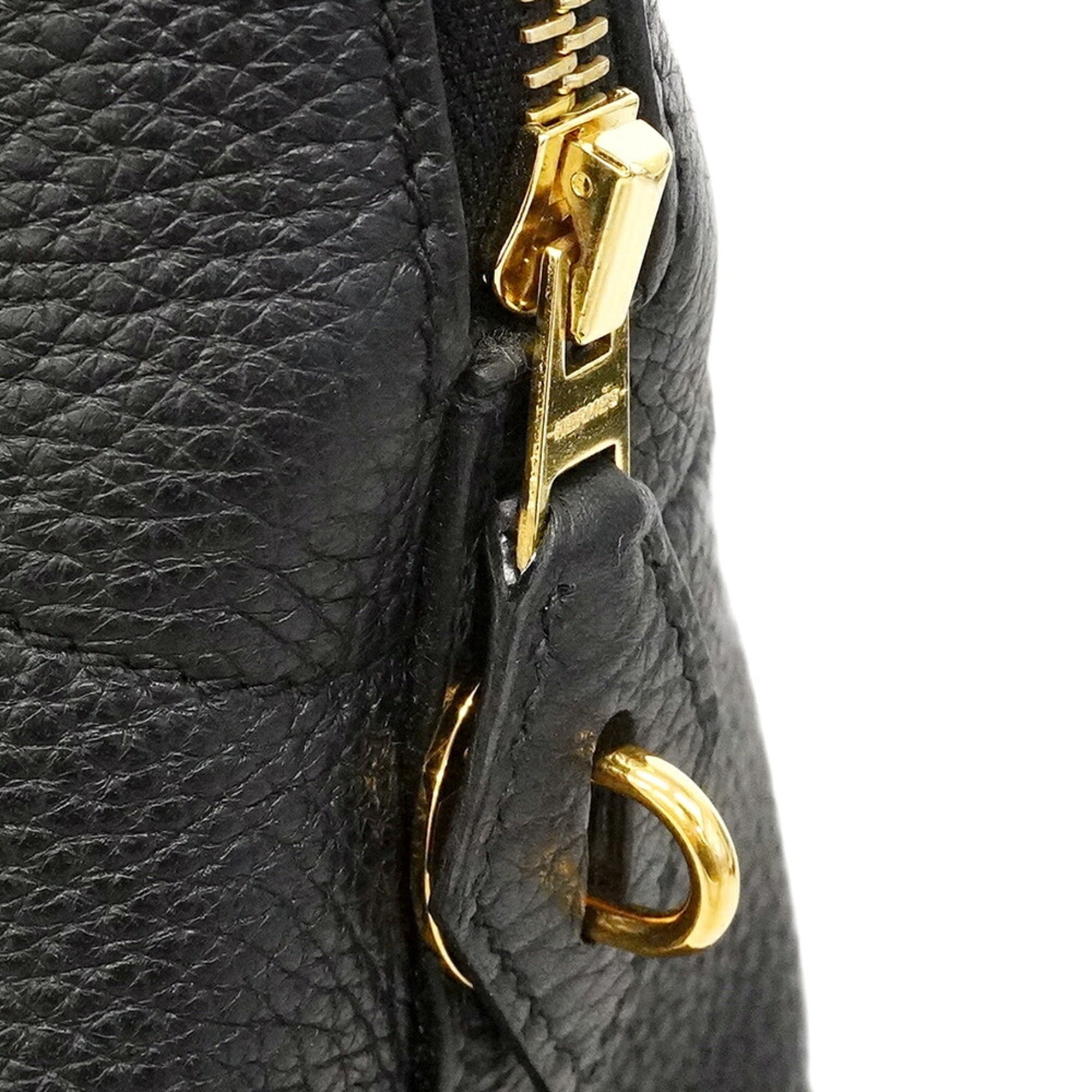 Hermes Black Taurillon Clemence Leather Handbag (Pre-Owned)