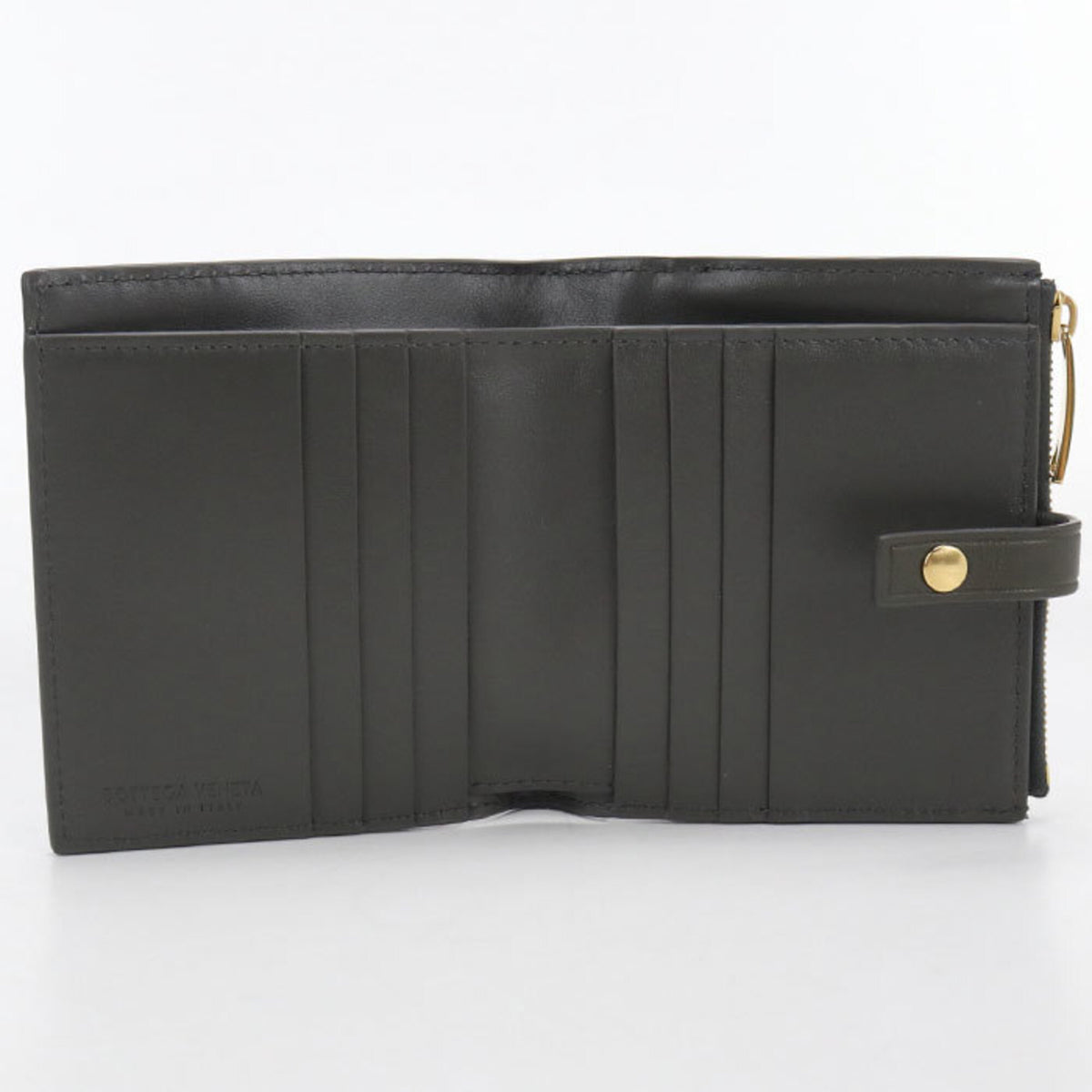 Bottega Veneta Khaki Leather Wallet (Bi-Fold) (Pre-Owned)