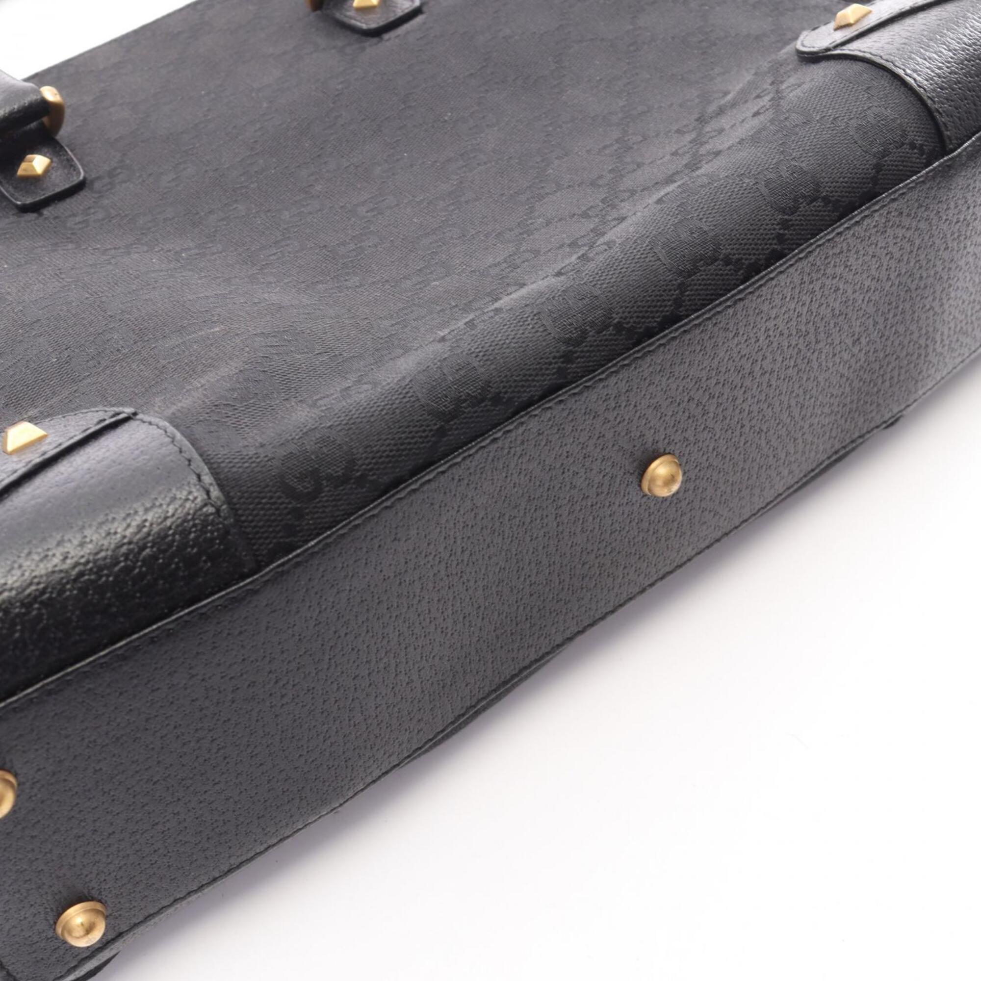 Gucci Black Canvas Leather Handbag (Pre-Owned)