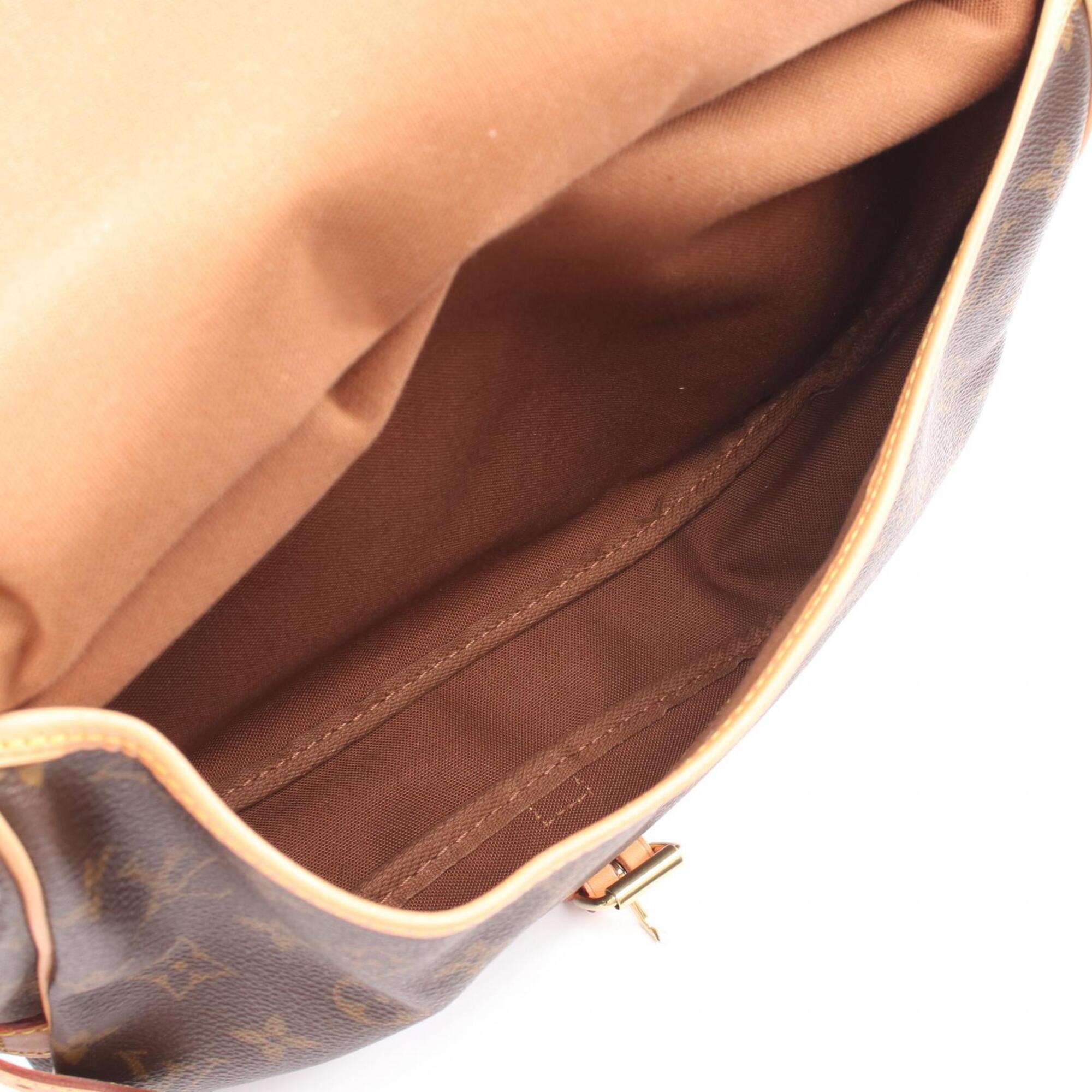 Louis Vuitton Brown Monogram Coated Canvas Monogram Leather Handbag Shoulder Bag (Pre-Owned)