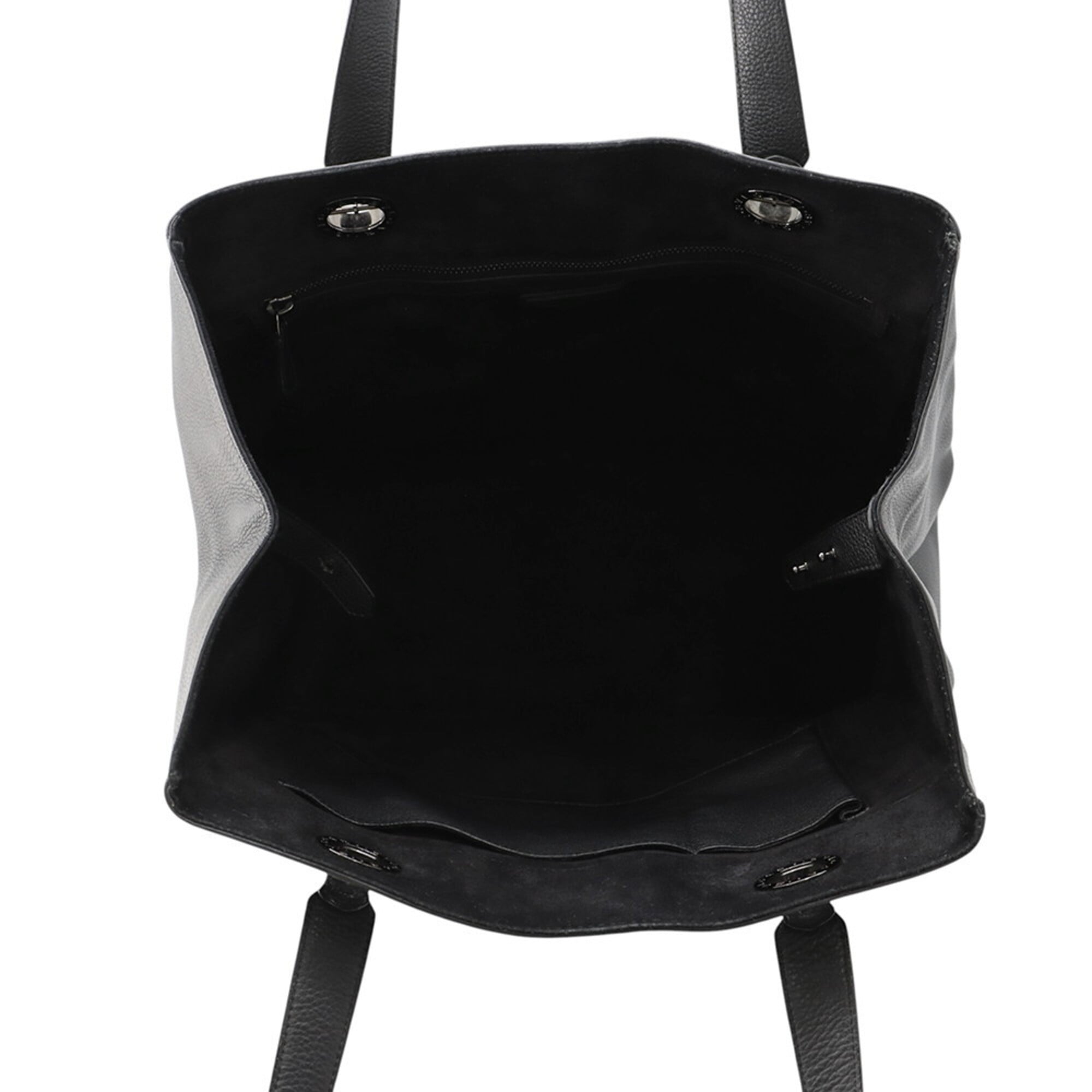 Bvlgari Black Leather Handbag Tote Bag (Pre-Owned)