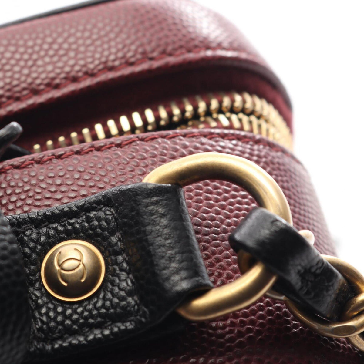Chanel Black Bordeaux Grained Calfskin Handbag Shoulder Bag Vanity Bag (Pre-Owned)