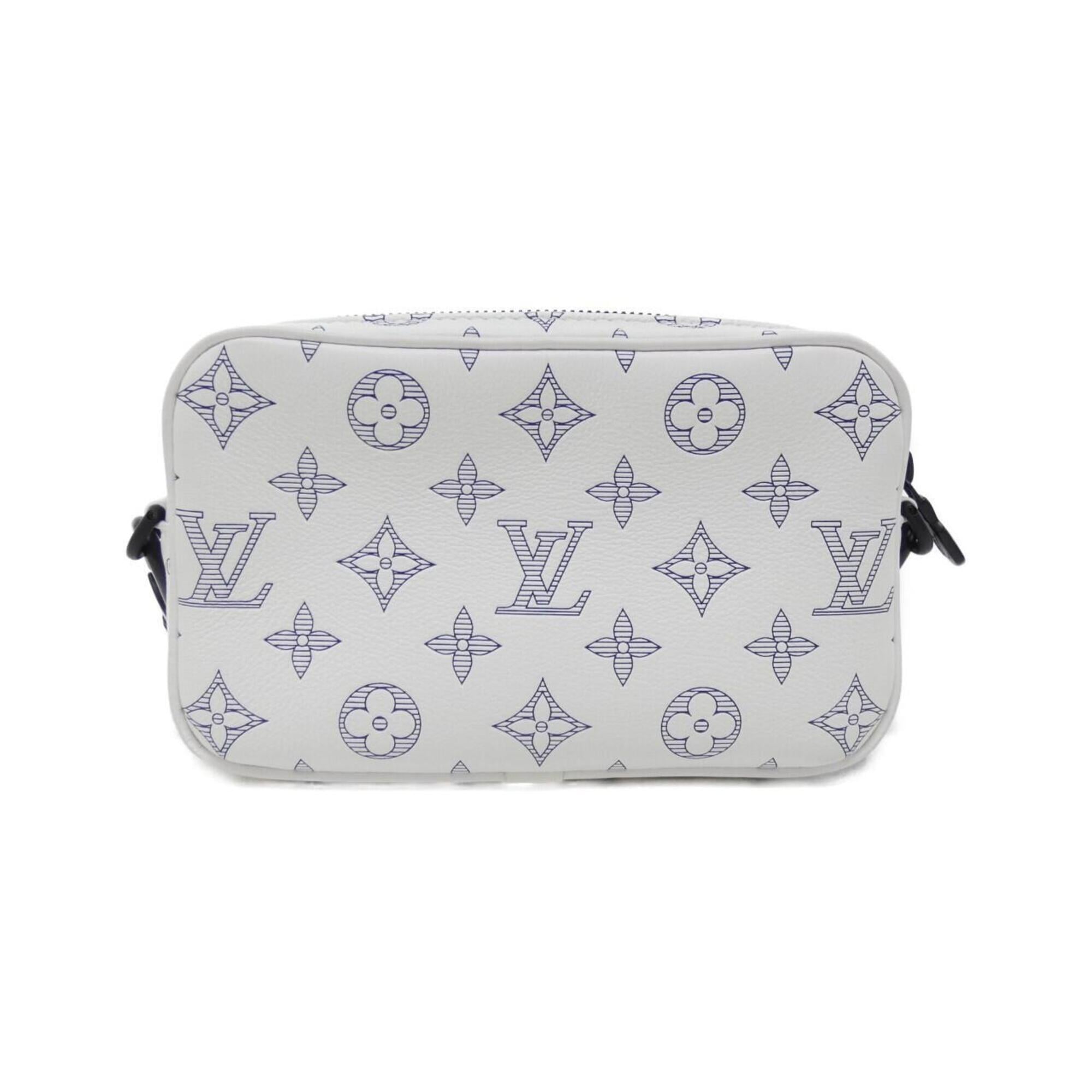 Louis Vuitton Monogram Shadow White Leather Handbag (Pre-Owned)