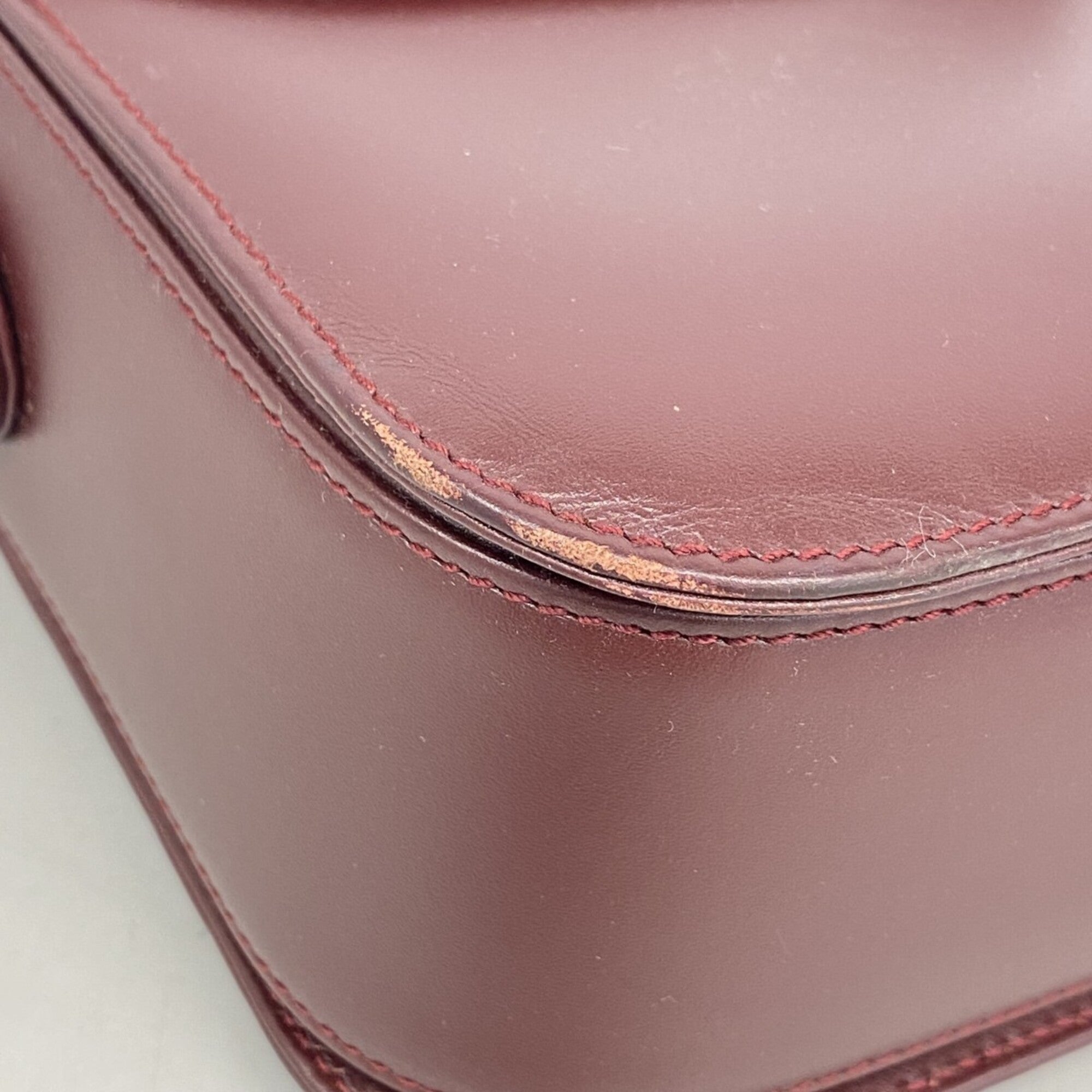 Cartier Bordeaux Leather Shoulder Bag (Pre-Owned)