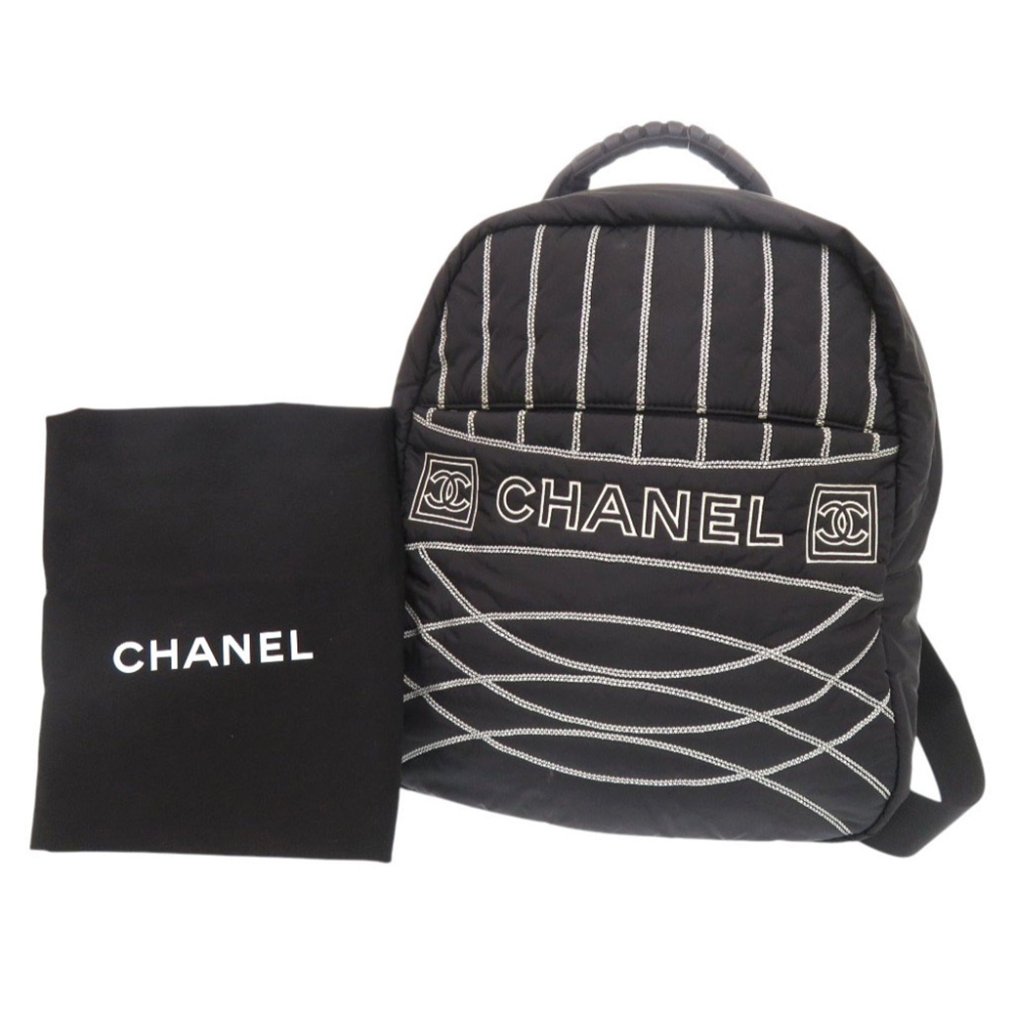 Chanel Black Nylon Backpack (Pre-Owned)
