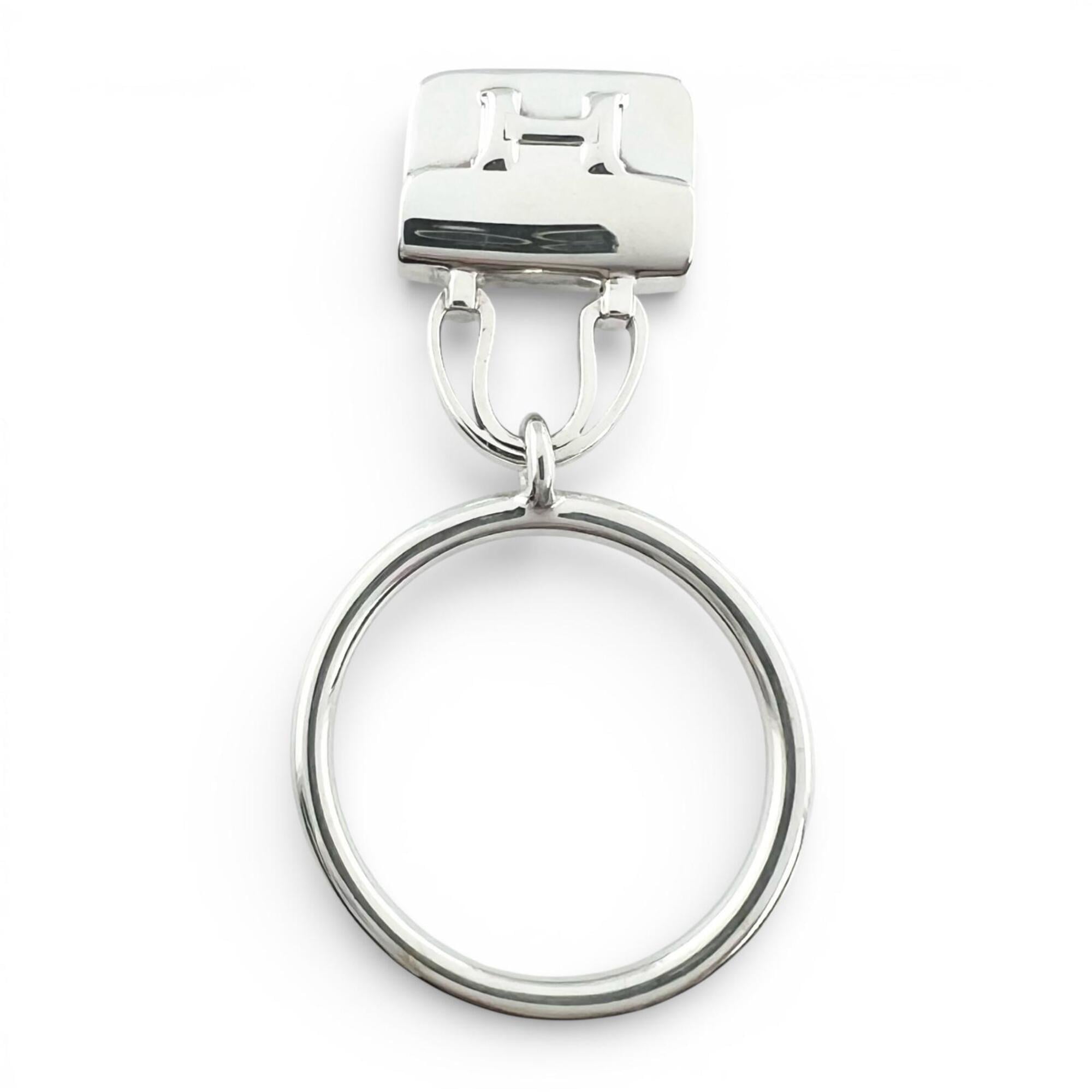 Hermes Silver Silver 925 Band Ring (Pre-Owned)