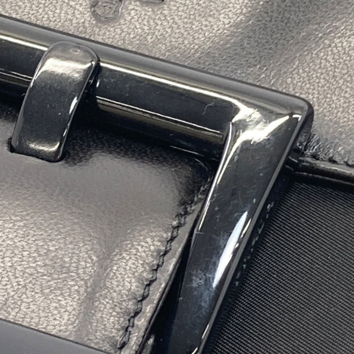 Prada Black Nylon Leather Handbag (Pre-Owned)