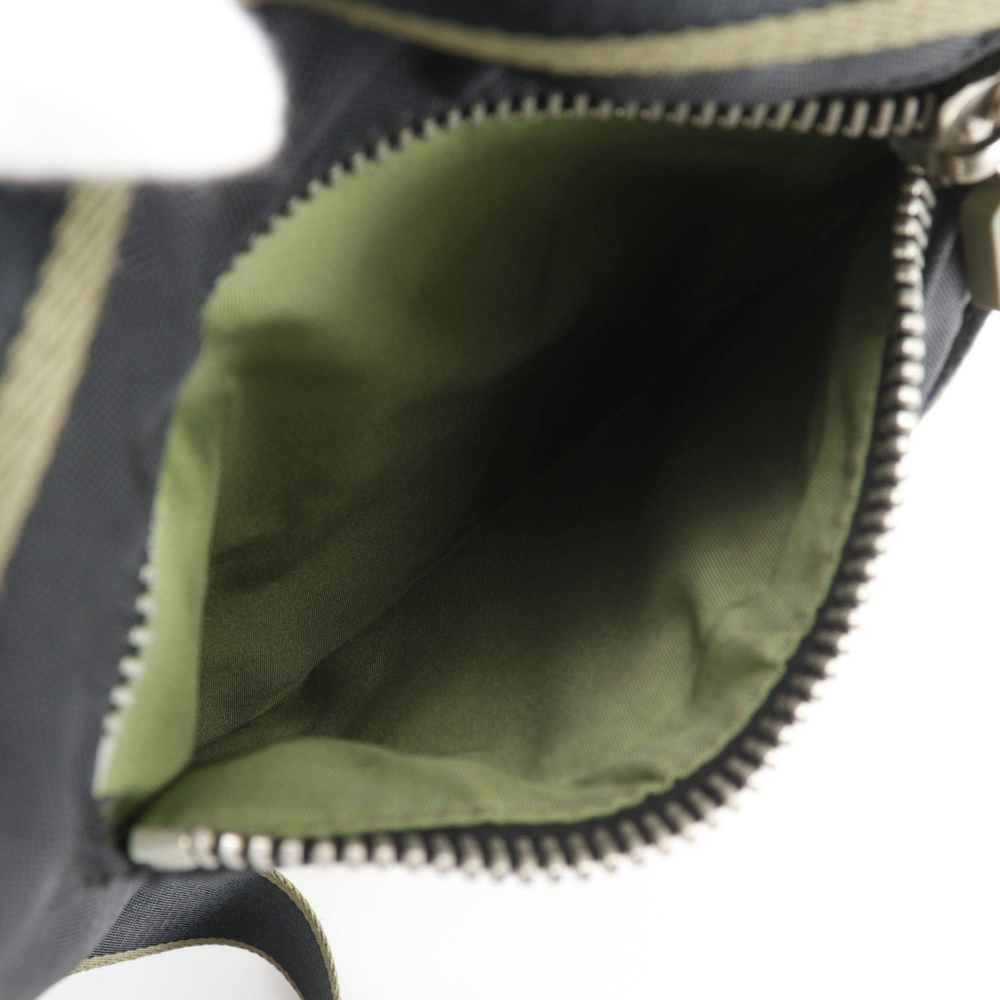 Chanel Black Khaki Nylon Canvas Shoulder Bag (Pre-Owned)