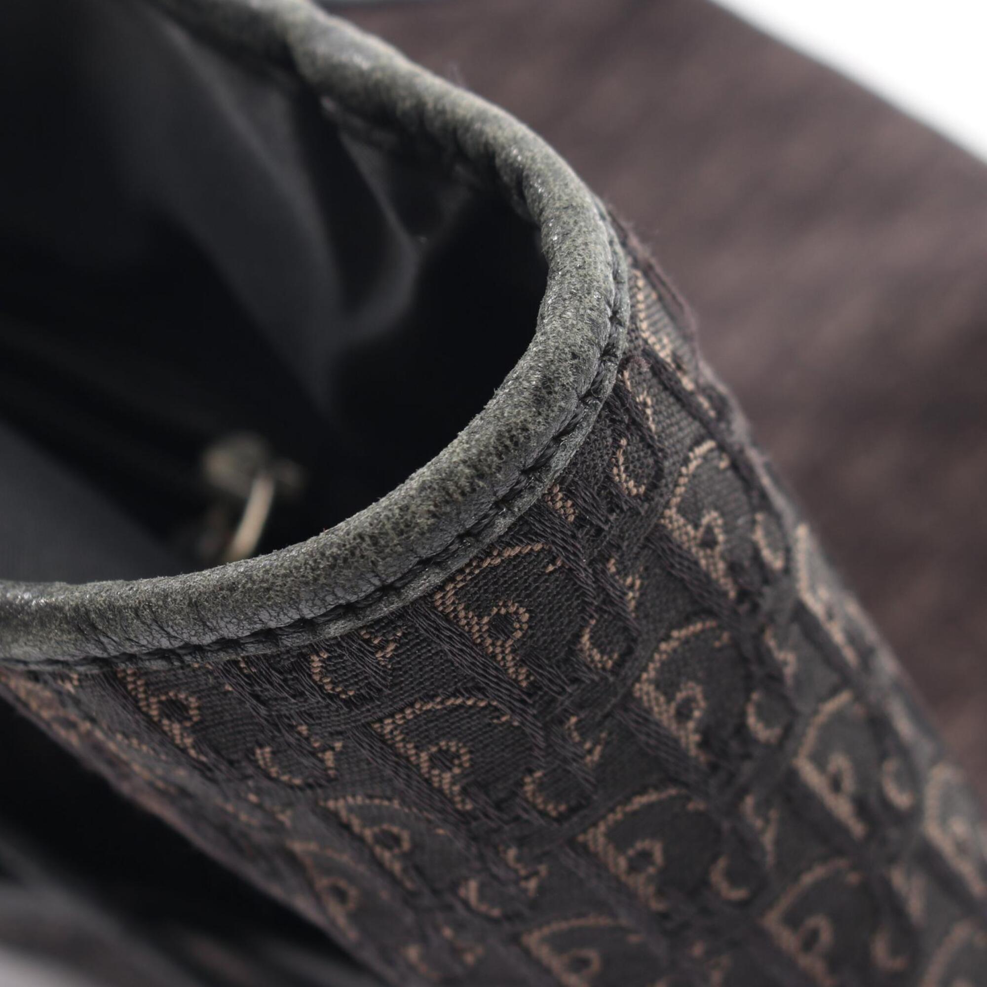 Christian Dior Black Gray Canvas Handbag Tote Bag (Pre-Owned)