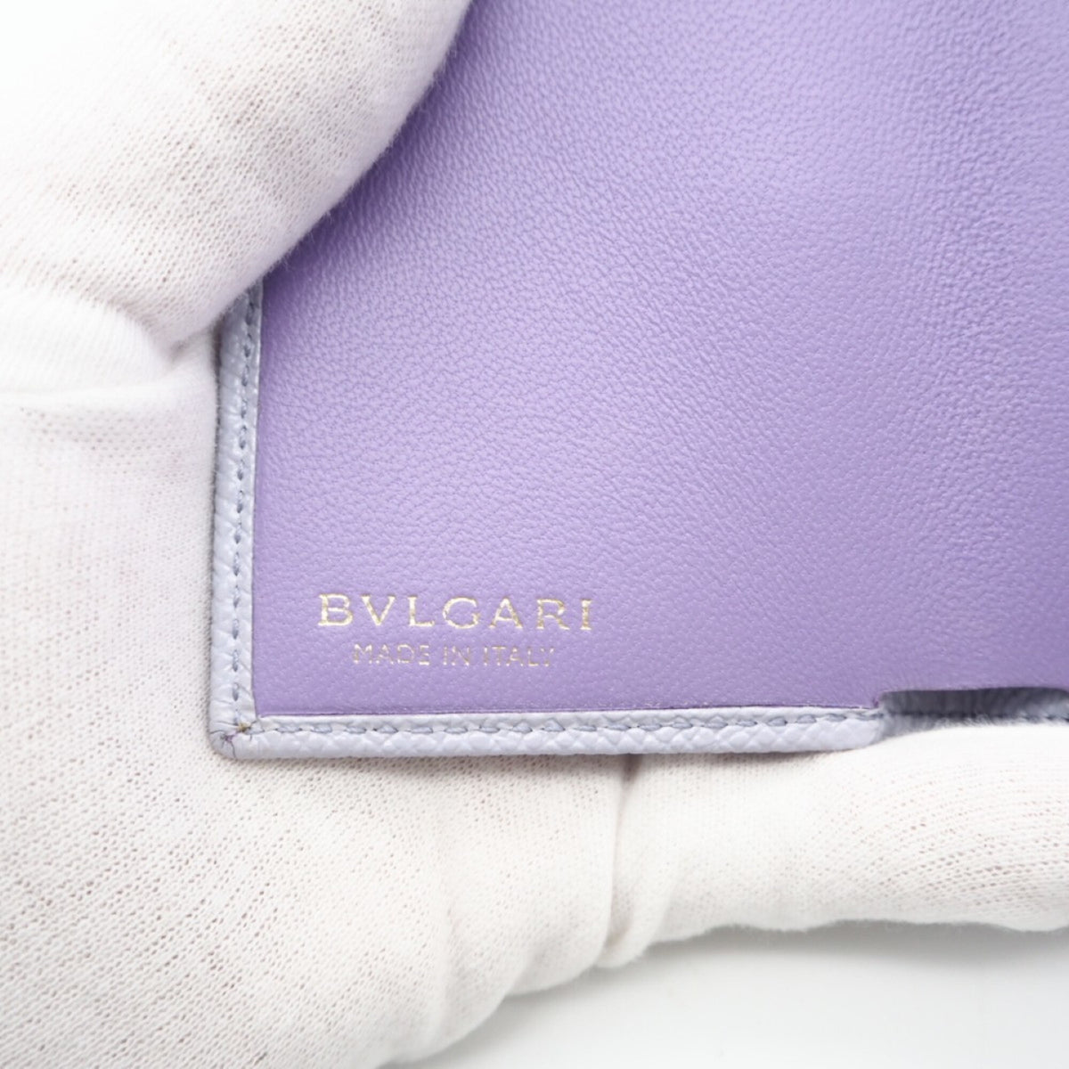 Bvlgari Purple Leather Wallet (Tri-Fold) (Pre-Owned)