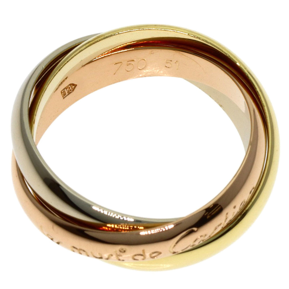 Cartier Trinity Pink White Yellow Band Ring (Pre-Owned)