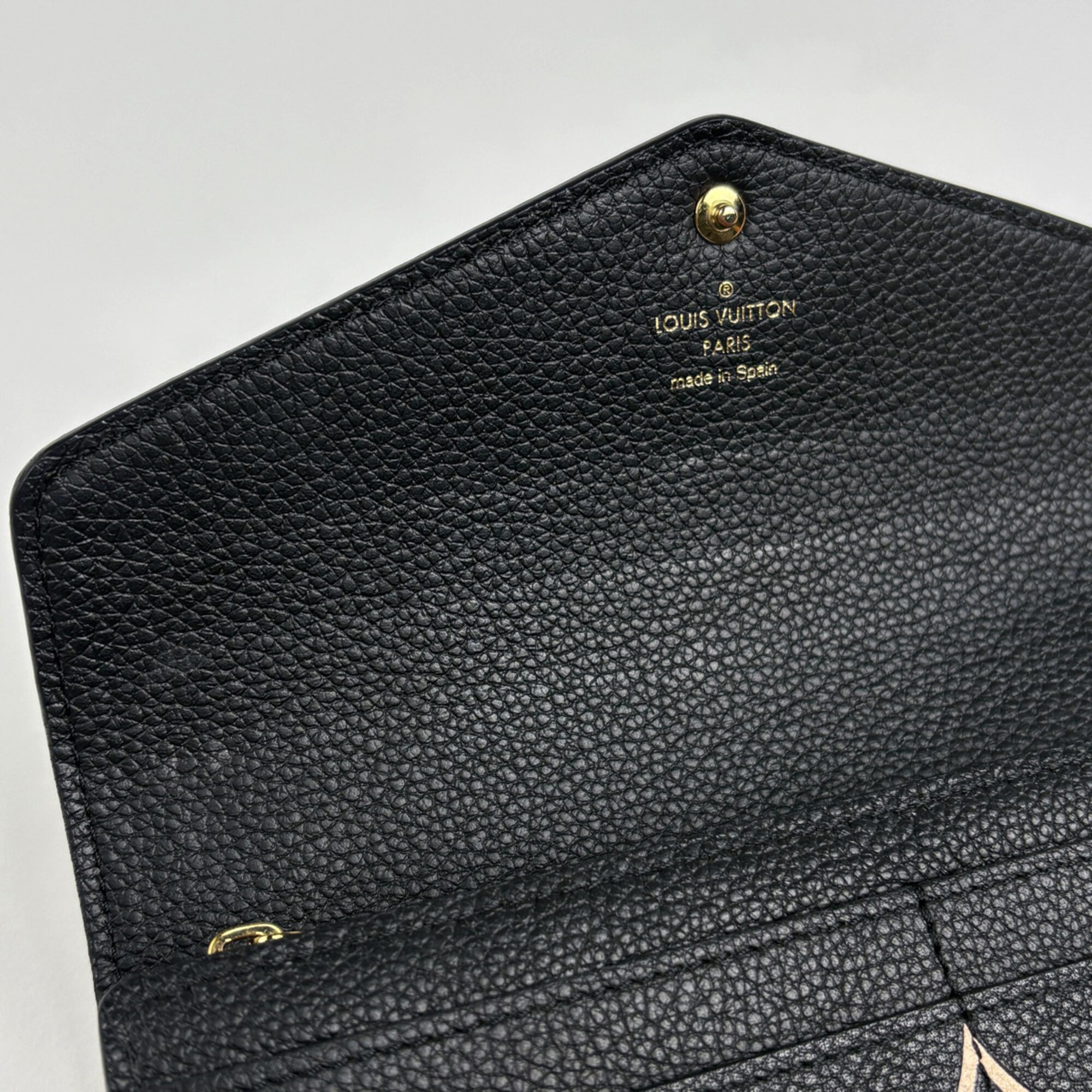 Louis Vuitton Beige Black Noir Monogram Empreinte Long Wallet (Bi-Fold) (Pre-Owned)