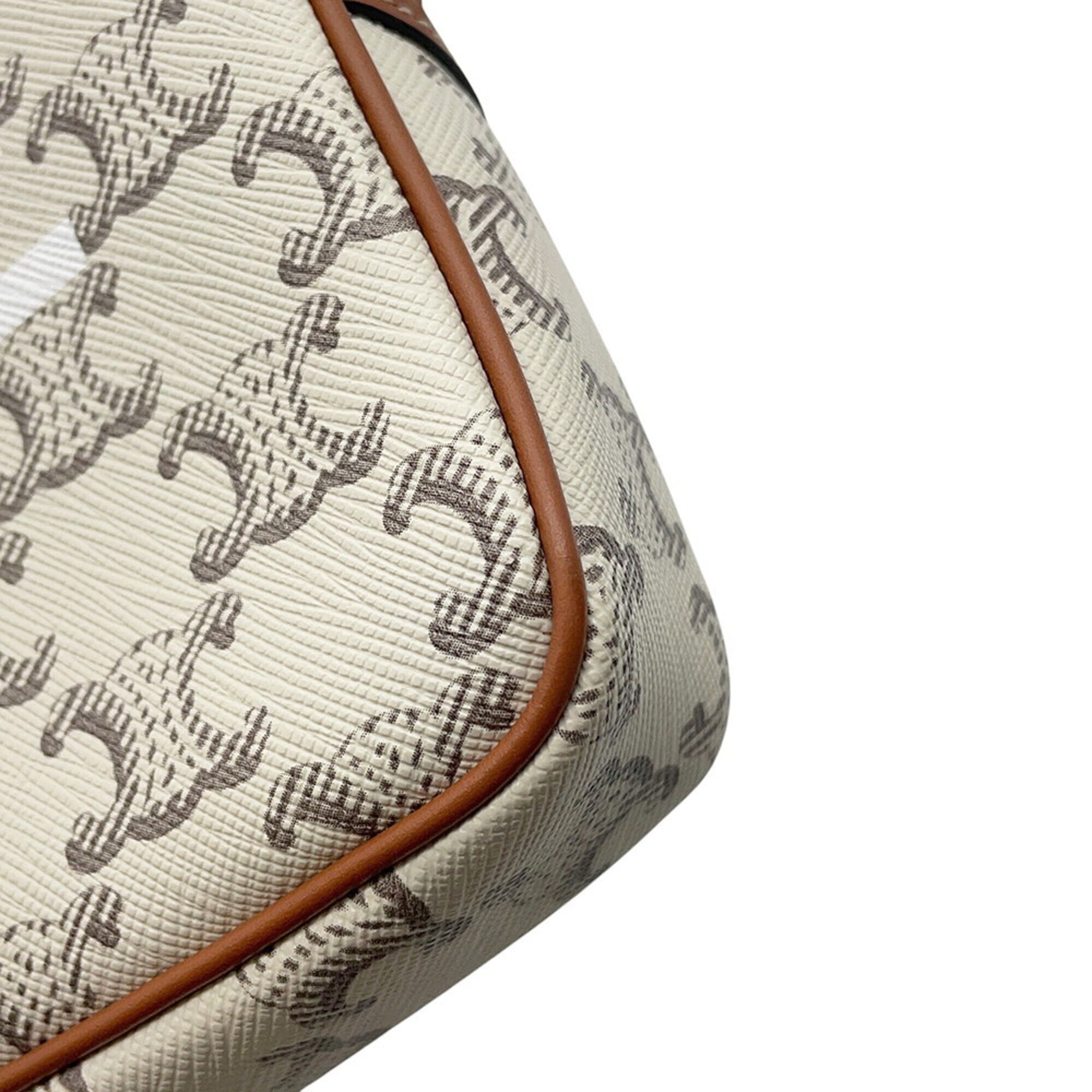 Celine Brown Ivory Pvc Leather Handbag Messenger Bag Shoulder Bag (Pre-Owned)