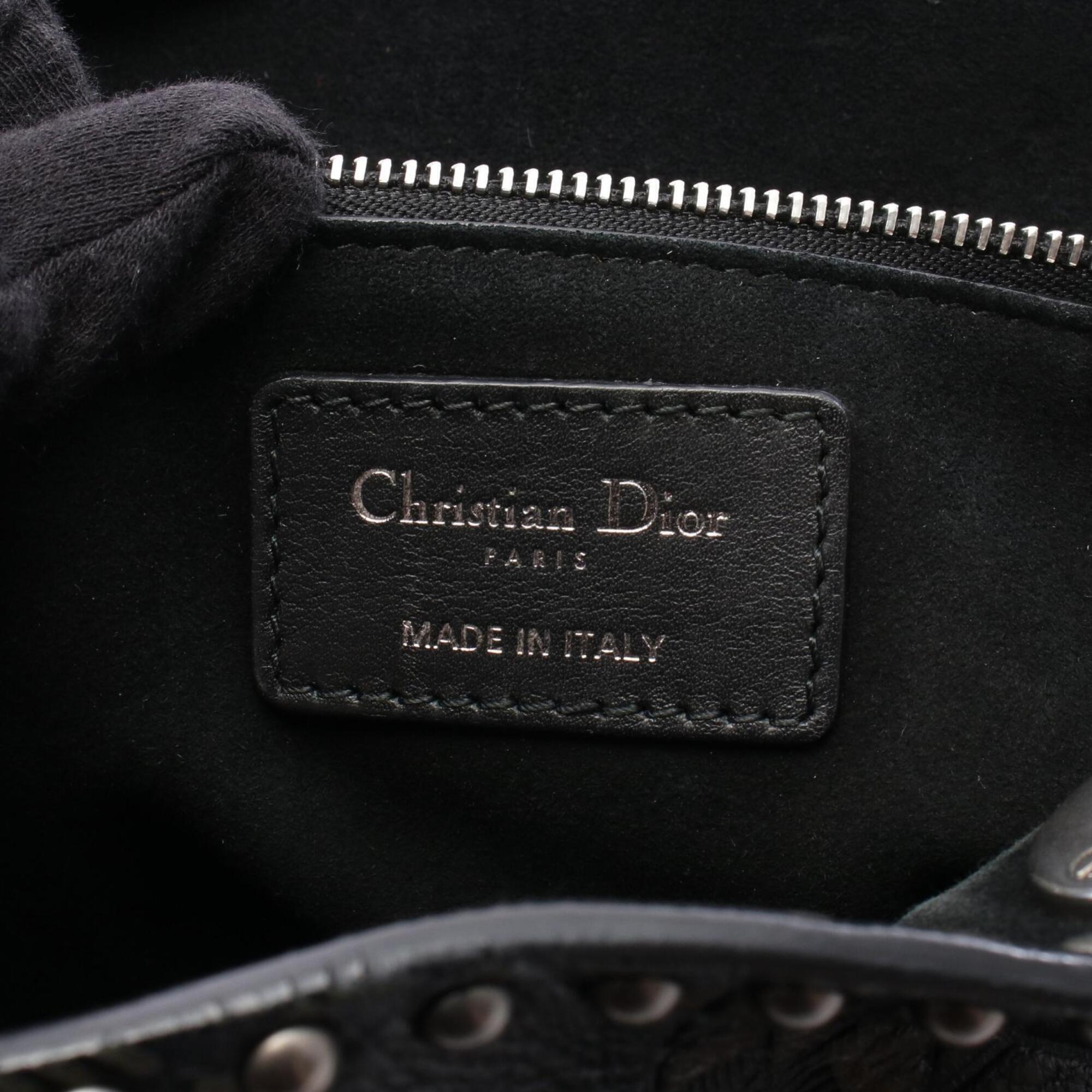Christian Dior Black Khaki Leather Handbag (Pre-Owned)
