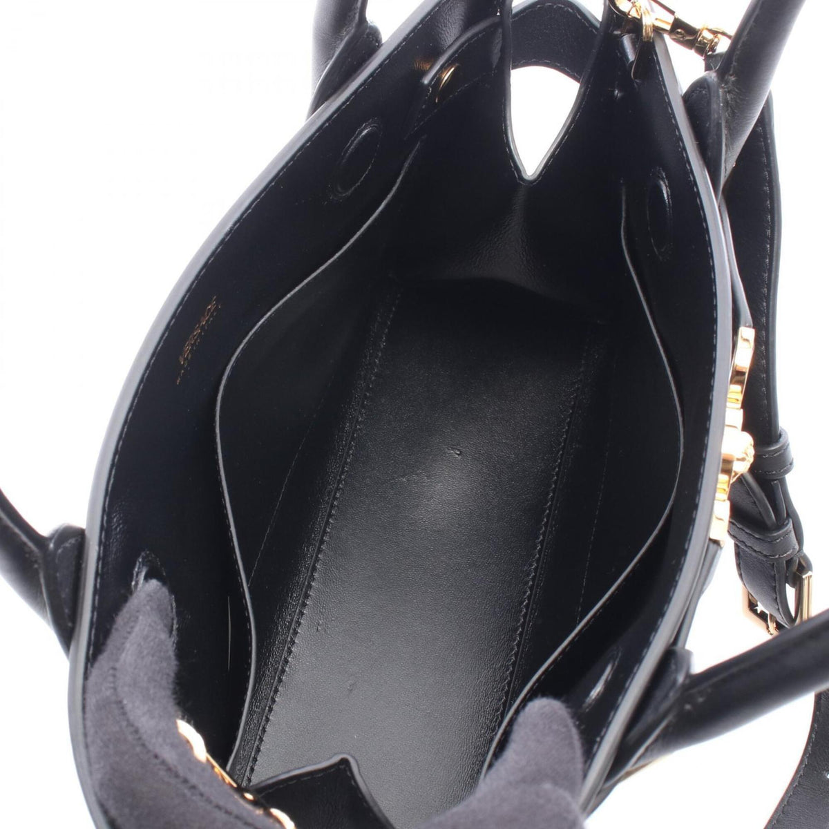 Versace Black Leather Handbag Shoulder Bag (Pre-Owned)