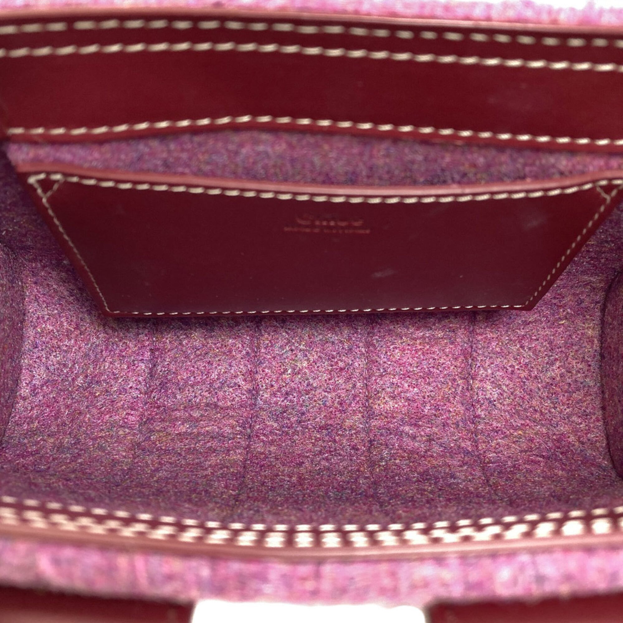 Chloé Bordeaux Pink Felt Leather Handbag (Pre-Owned)