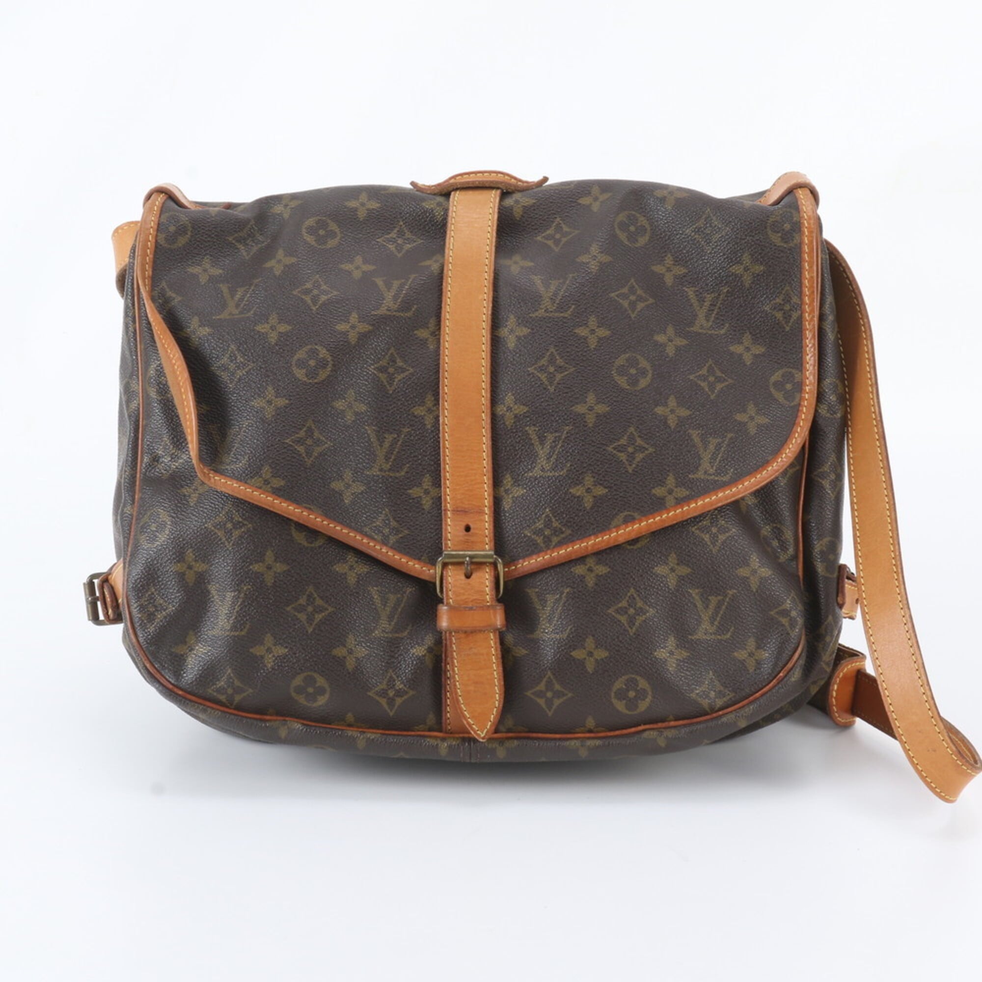 Louis Vuitton Brown Monogram Leather Coated Canvas Shoulder Bag (Pre-Owned)