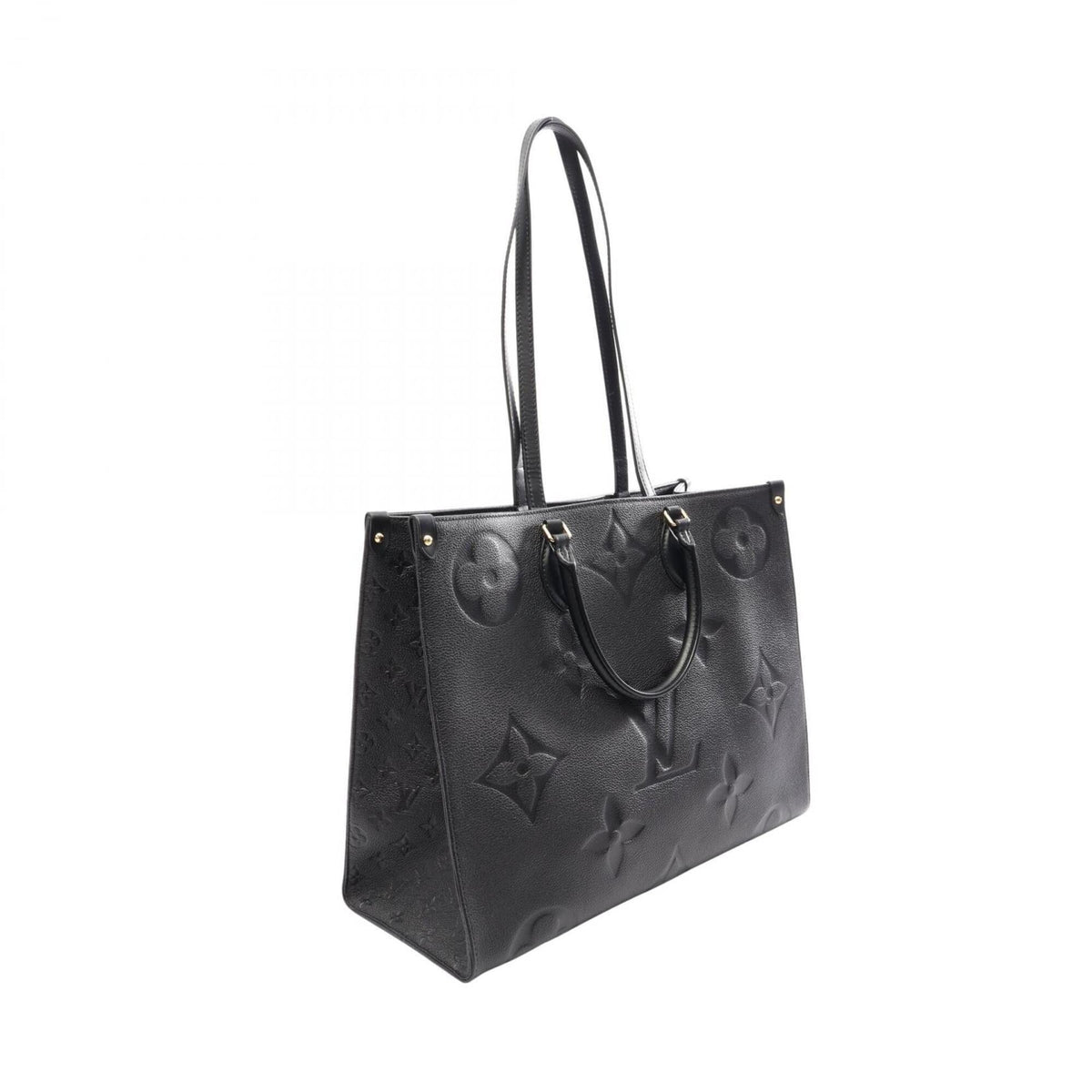 Louis Vuitton Black Leather Handbag Tote Bag (Pre-Owned)