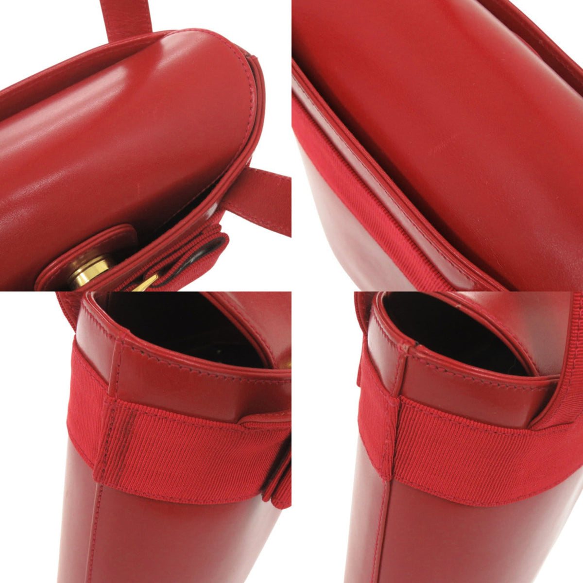 Salvatore Ferragamo Red Color Leather Handbag (Pre-Owned)