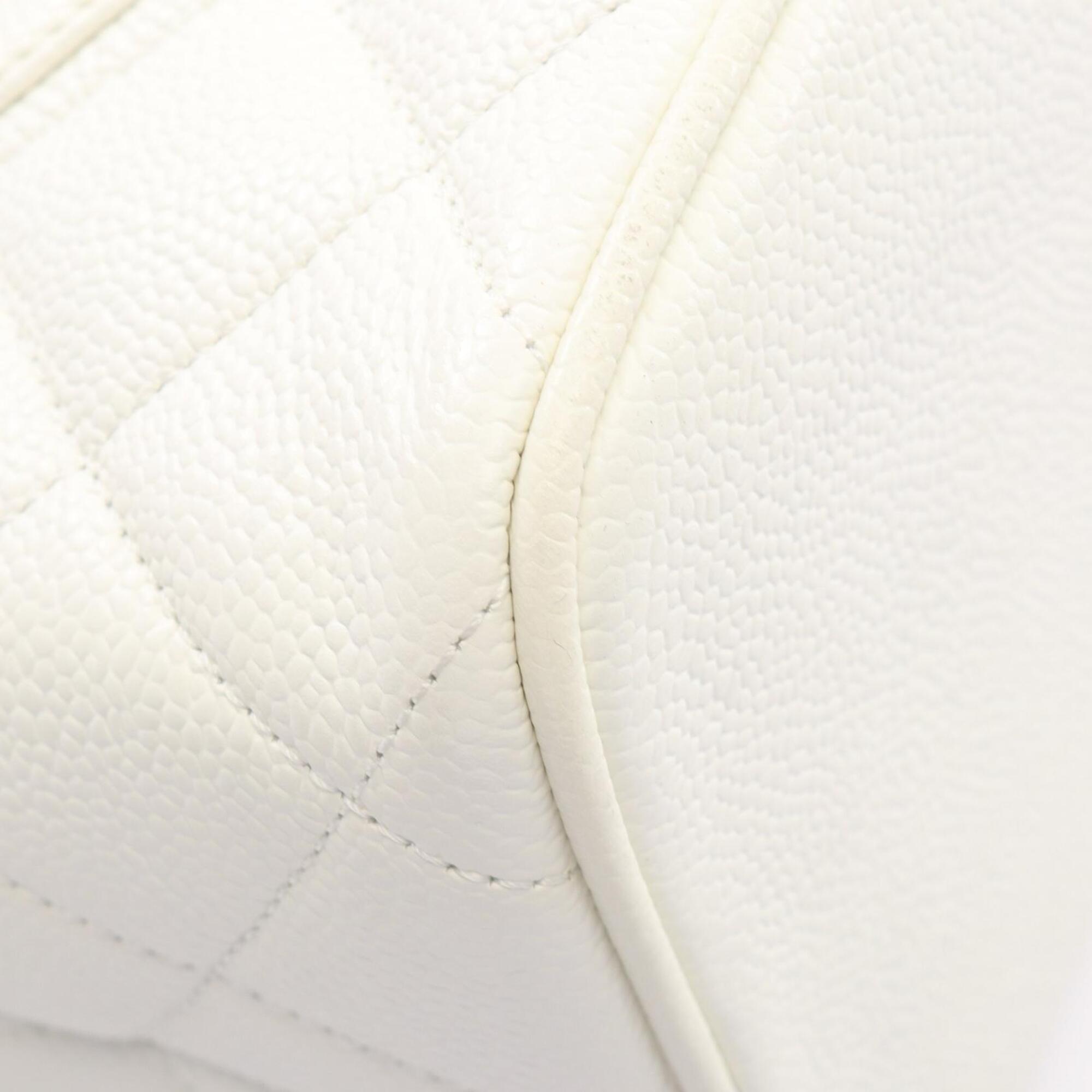 Chanel White Grained Calfskin Handbag Tote Bag (Pre-Owned)