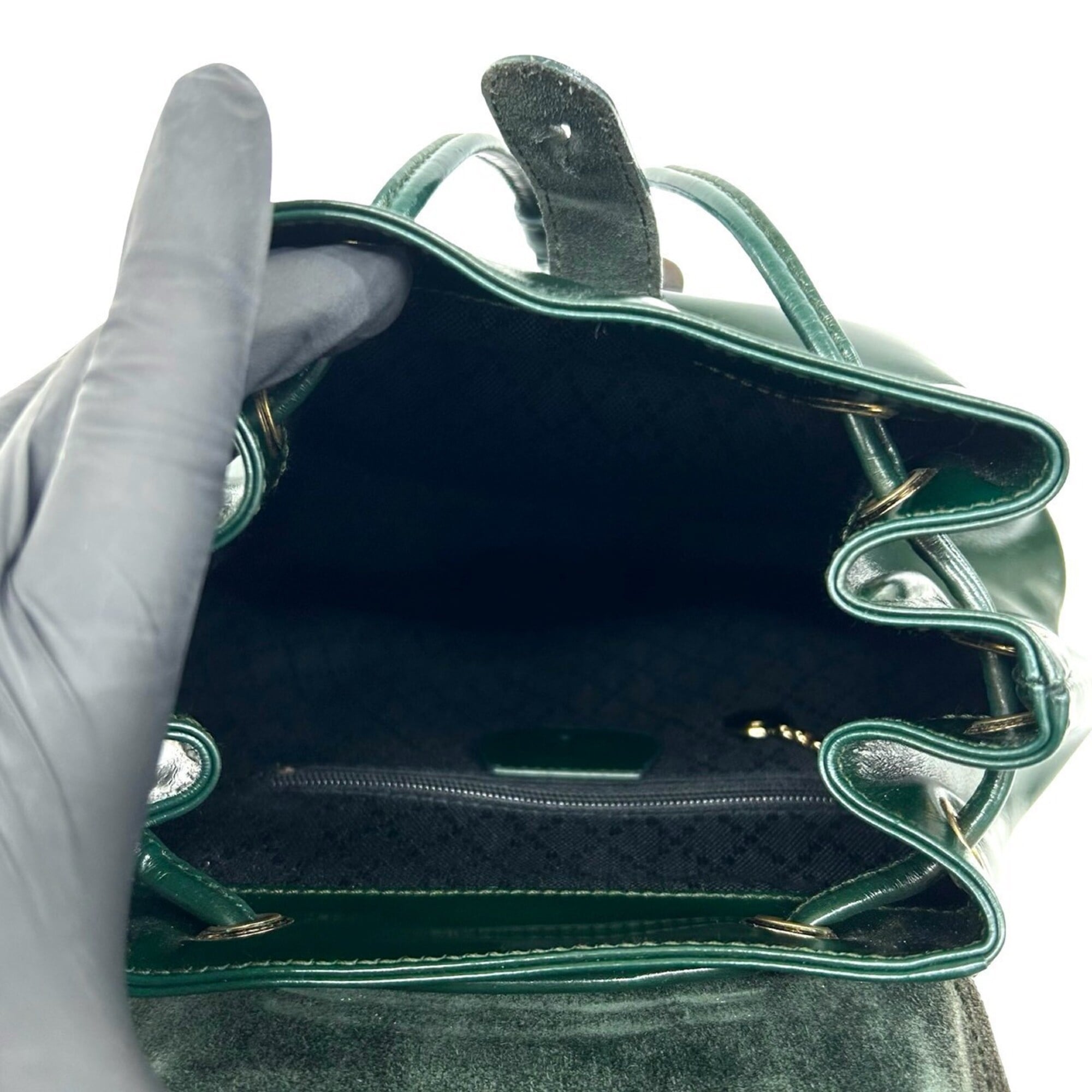 Gucci Green Patent Leather Backpack (Pre-Owned)