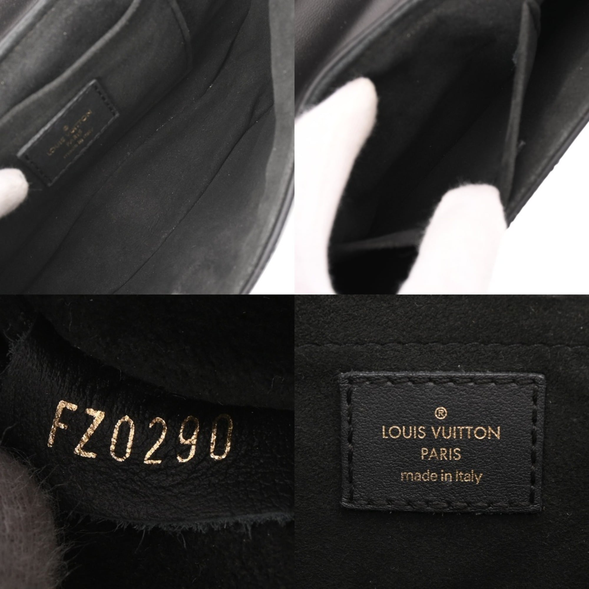 Louis Vuitton Noir Leather Shoulder Bag (Pre-Owned)