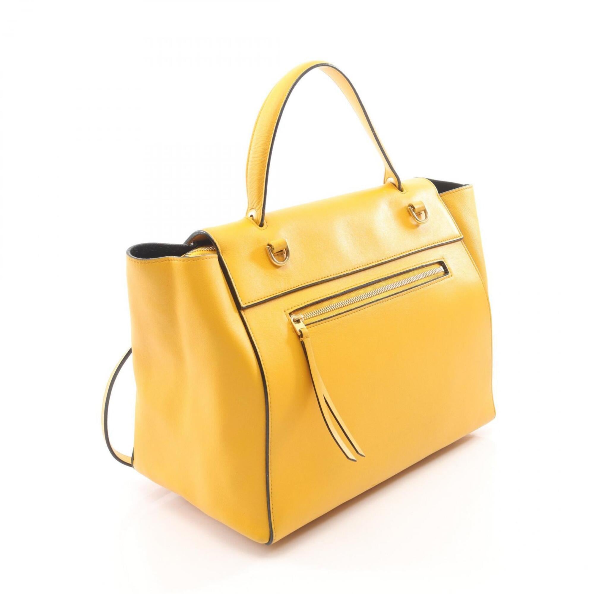 Celine Yellow Leather Handbag (Pre-Owned)