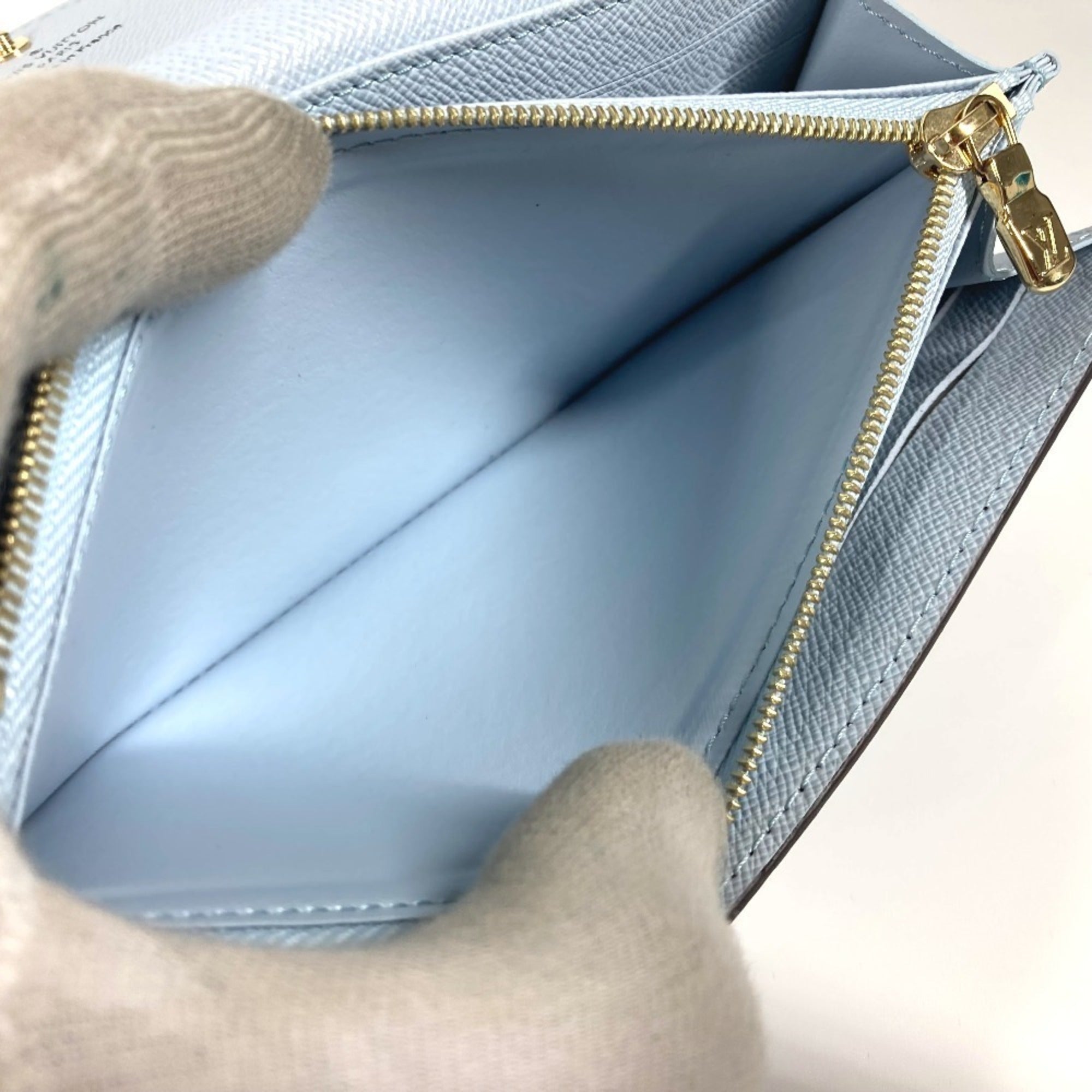 Louis Vuitton Blue Brown Monogram Long Wallet (Bi-Fold) (Pre-Owned)