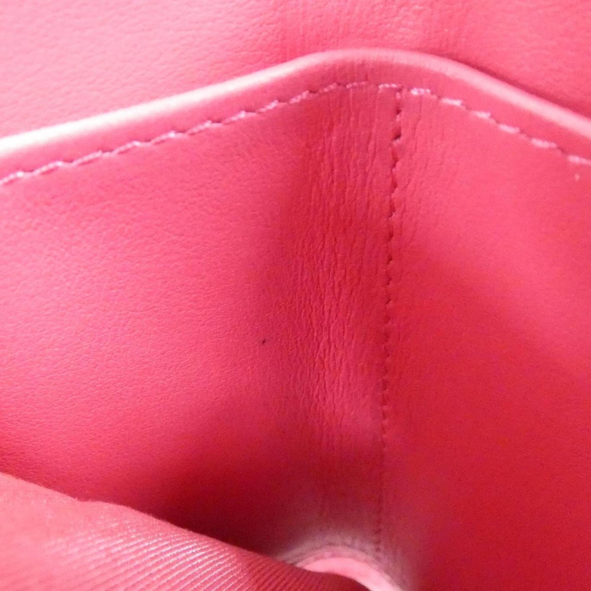 Chanel Pink Grained Calfskin Wallet (Tri-Fold) (Pre-Owned)