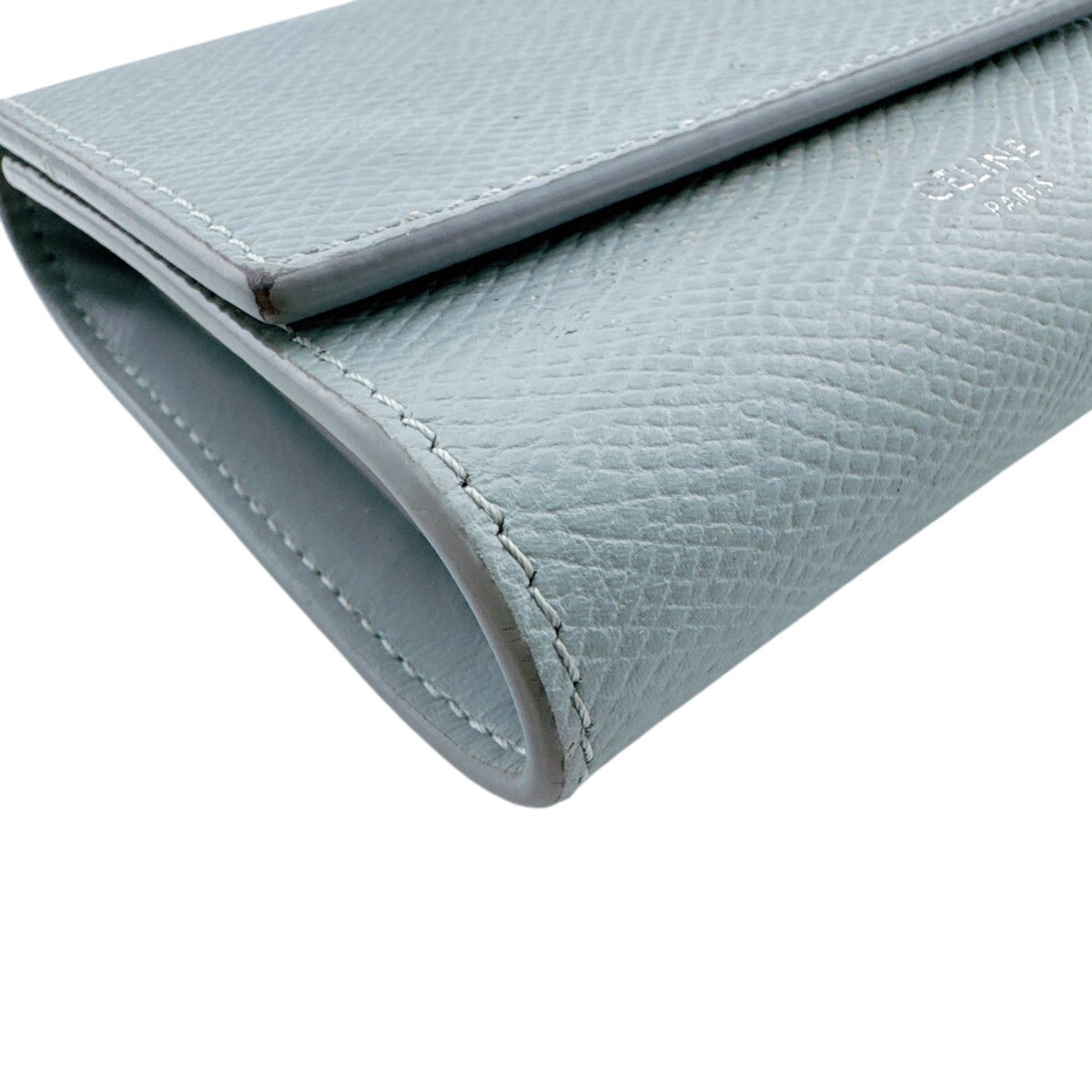 Celine Blue Light Blue Leather Wallet (Tri-Fold) (Pre-Owned)