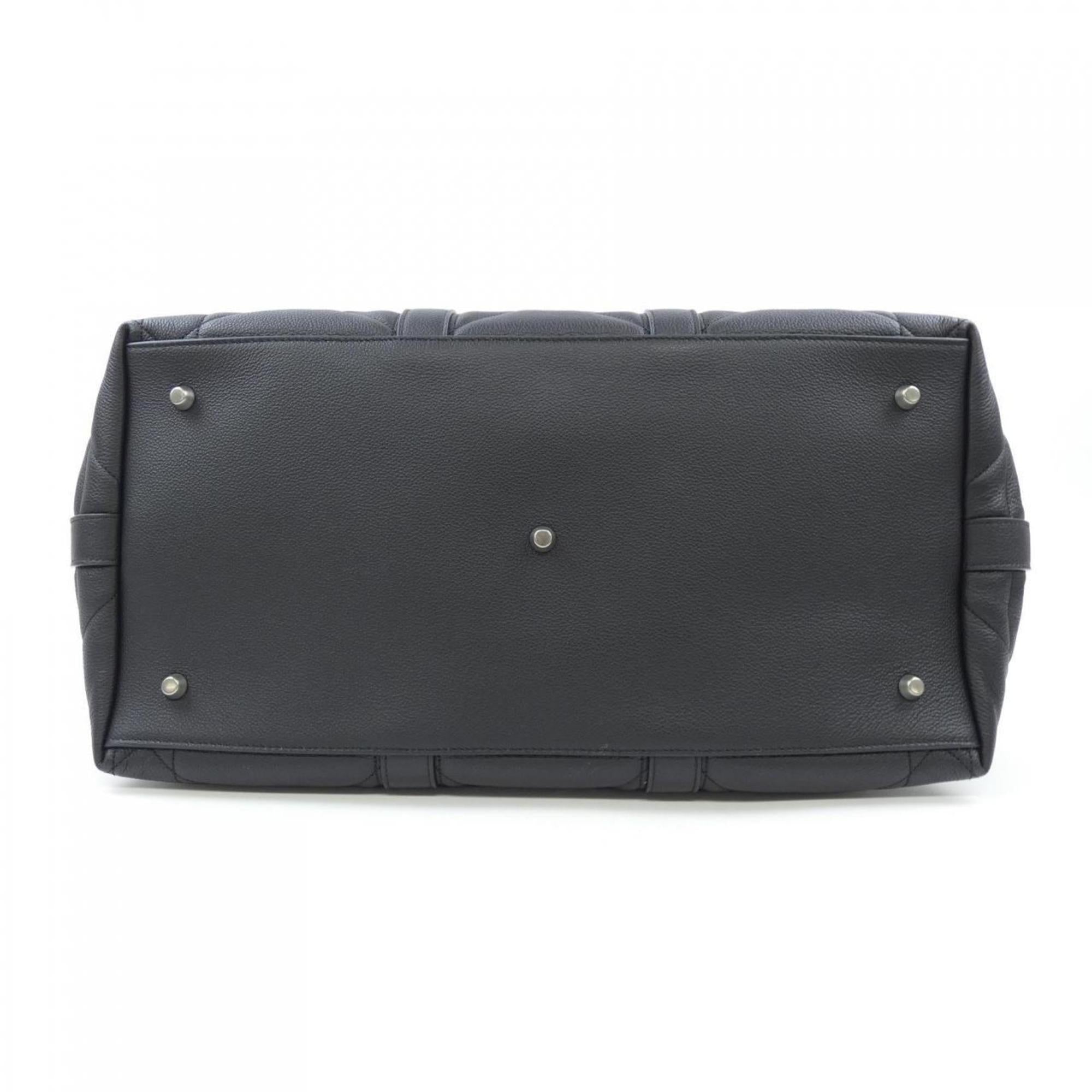 Christian Dior Black Leather Handbag Weekend Bag (Pre-Owned)