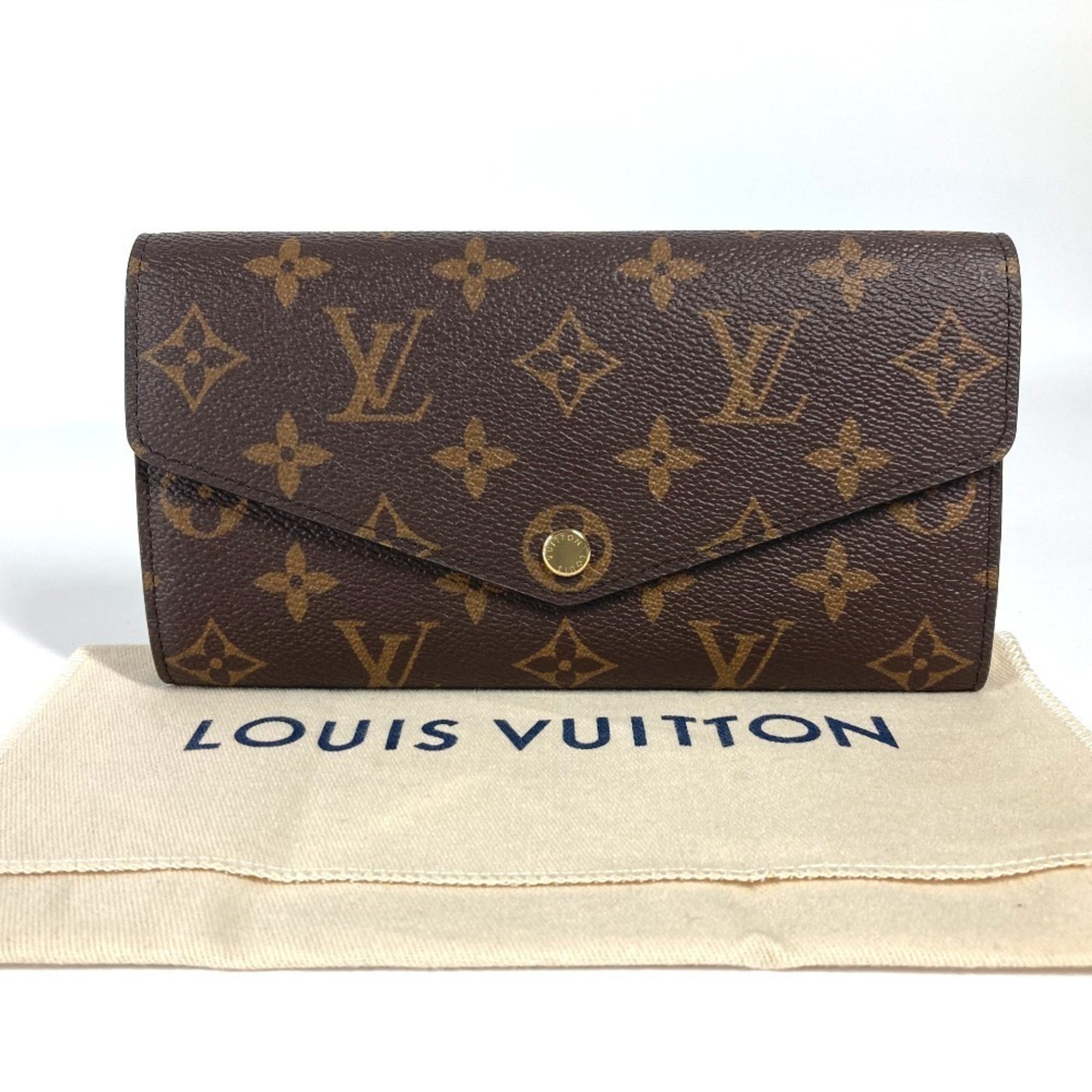 Louis Vuitton Blue Brown Monogram Long Wallet (Bi-Fold) (Pre-Owned)