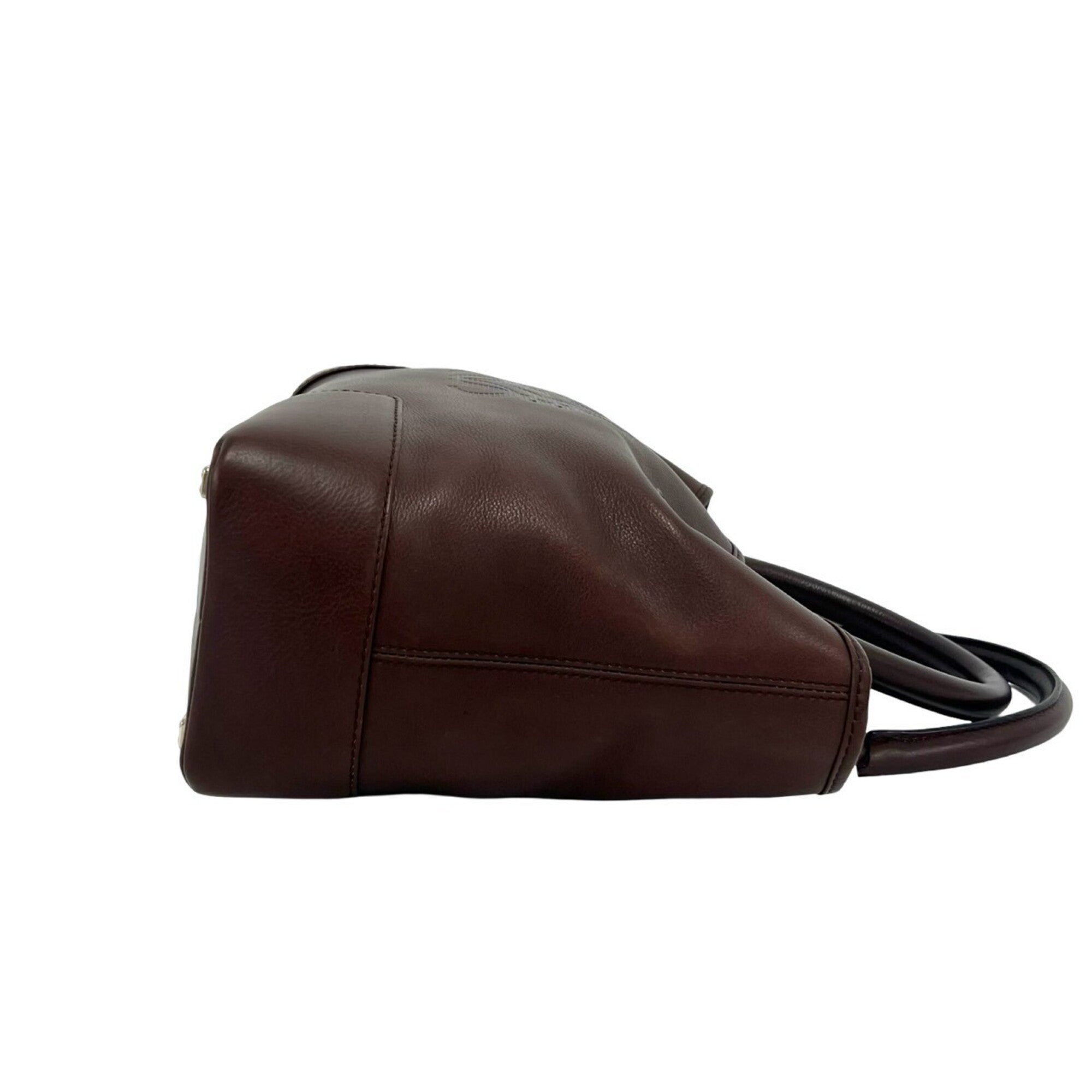 Loewe Brown Leather Boston Bag Handbag Tote Bag (Pre-Owned)