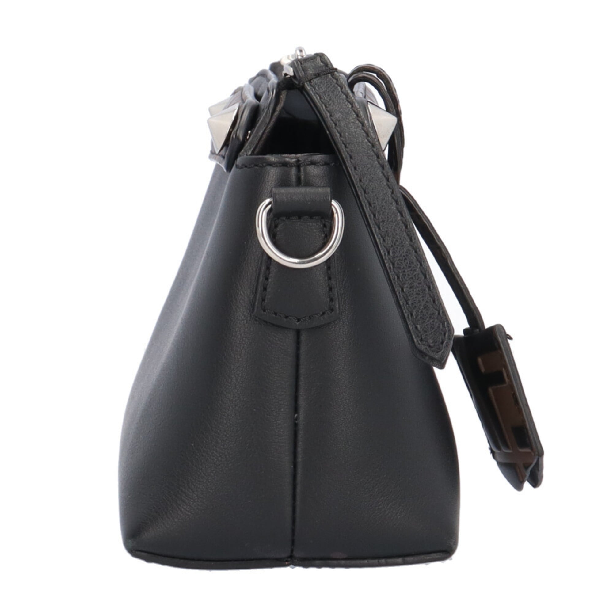 Fendi Black Brown Leather Shoulder Bag (Pre-Owned)