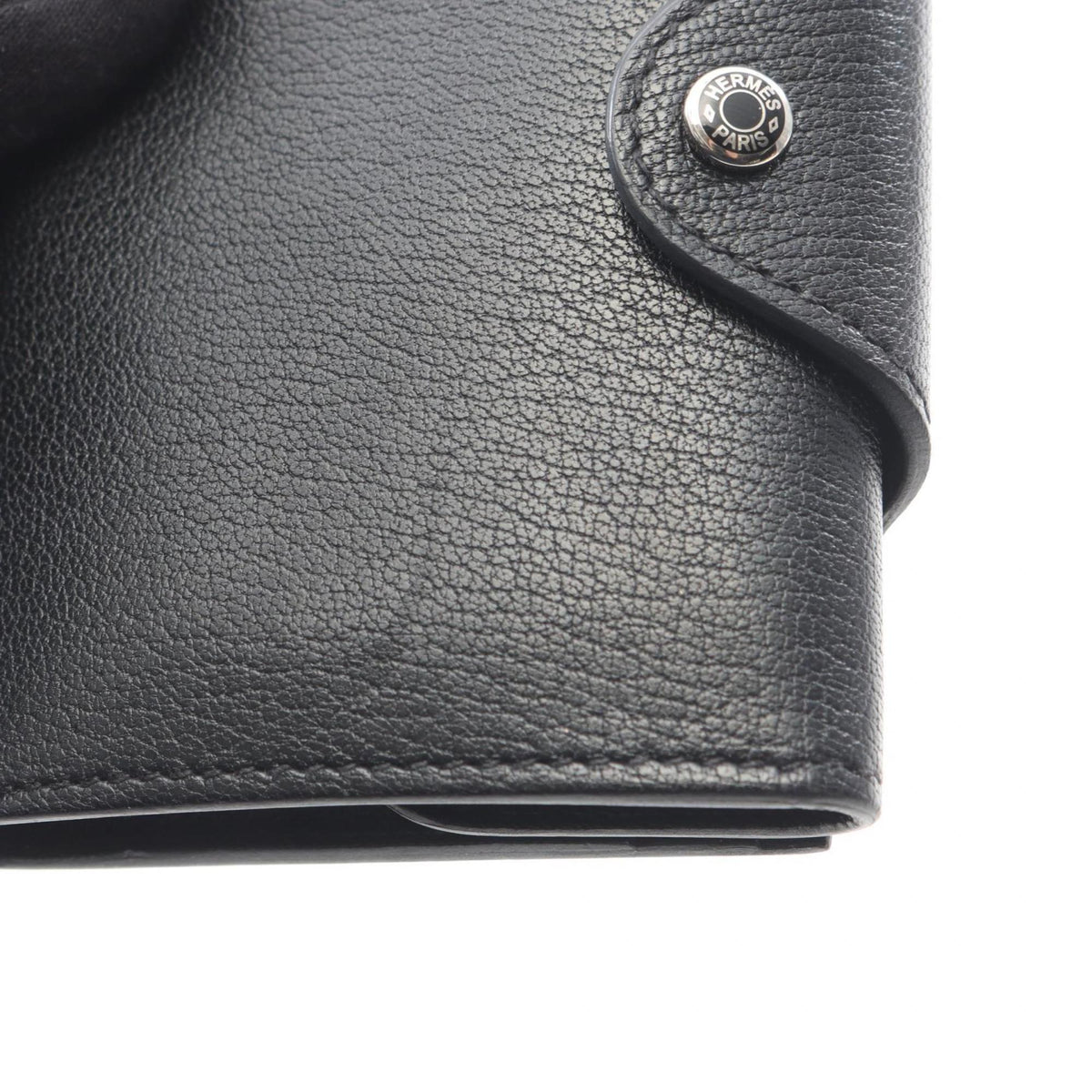 Hermes Black Chevre Leather Wallet (Tri-Fold) (Pre-Owned)