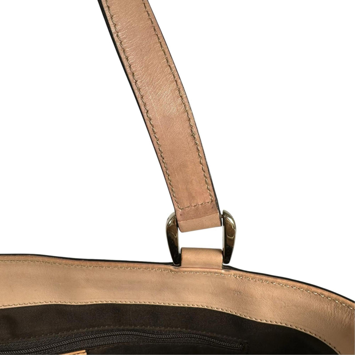 Gucci Gold Pink Beige Gg Canvas Tote Bag (Pre-Owned)