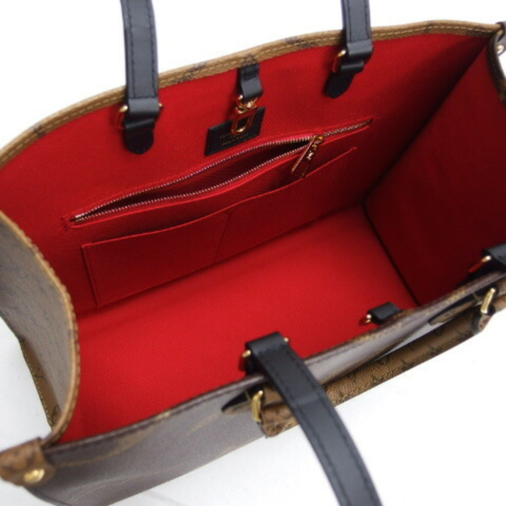 Louis Vuitton Brown Dark Brown Marron Monogram Reverse Canvas Shoulder Bag Tote Bag (Pre-Owned)